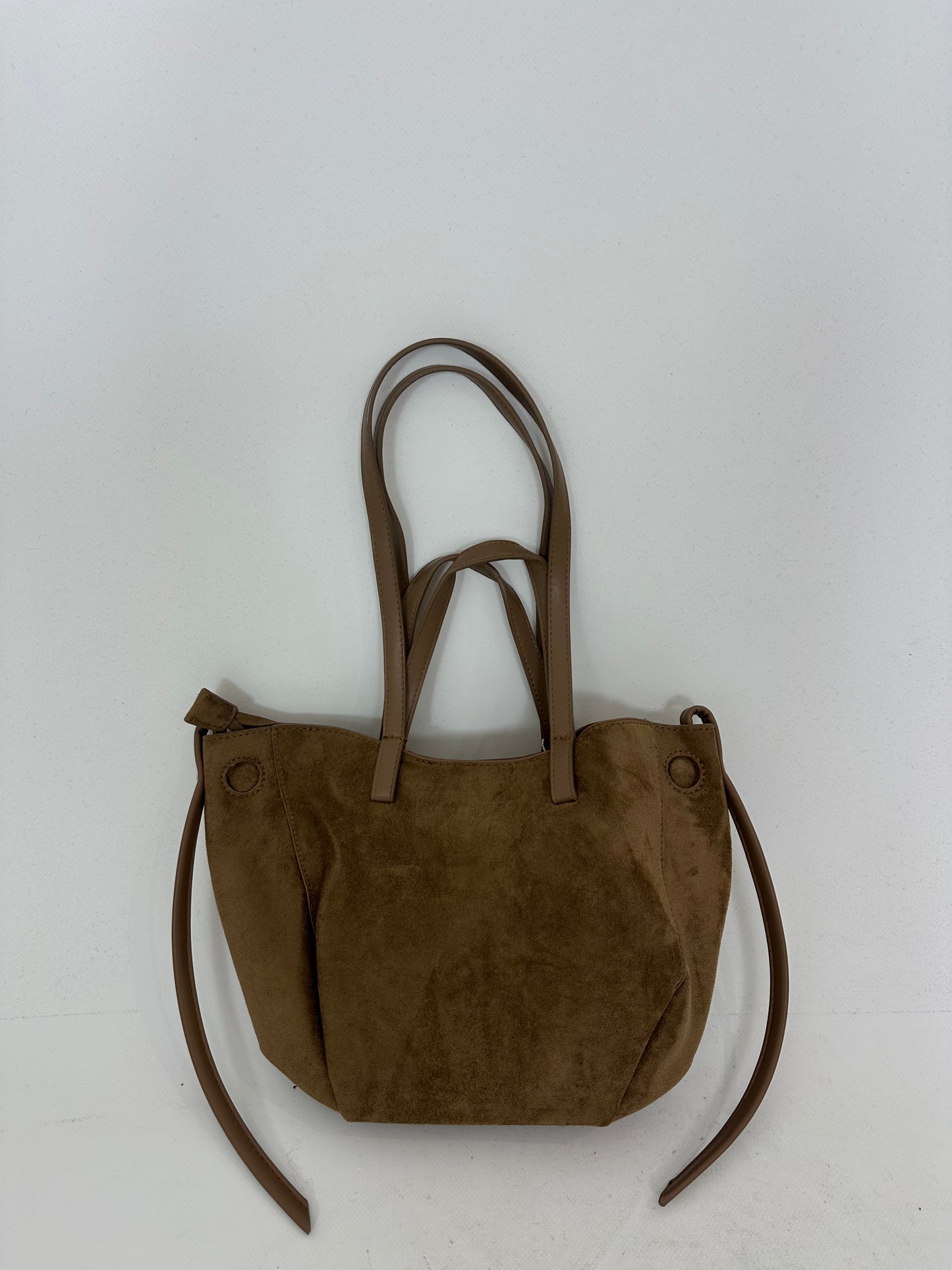 Borsa scamosciata due manici più tracolla