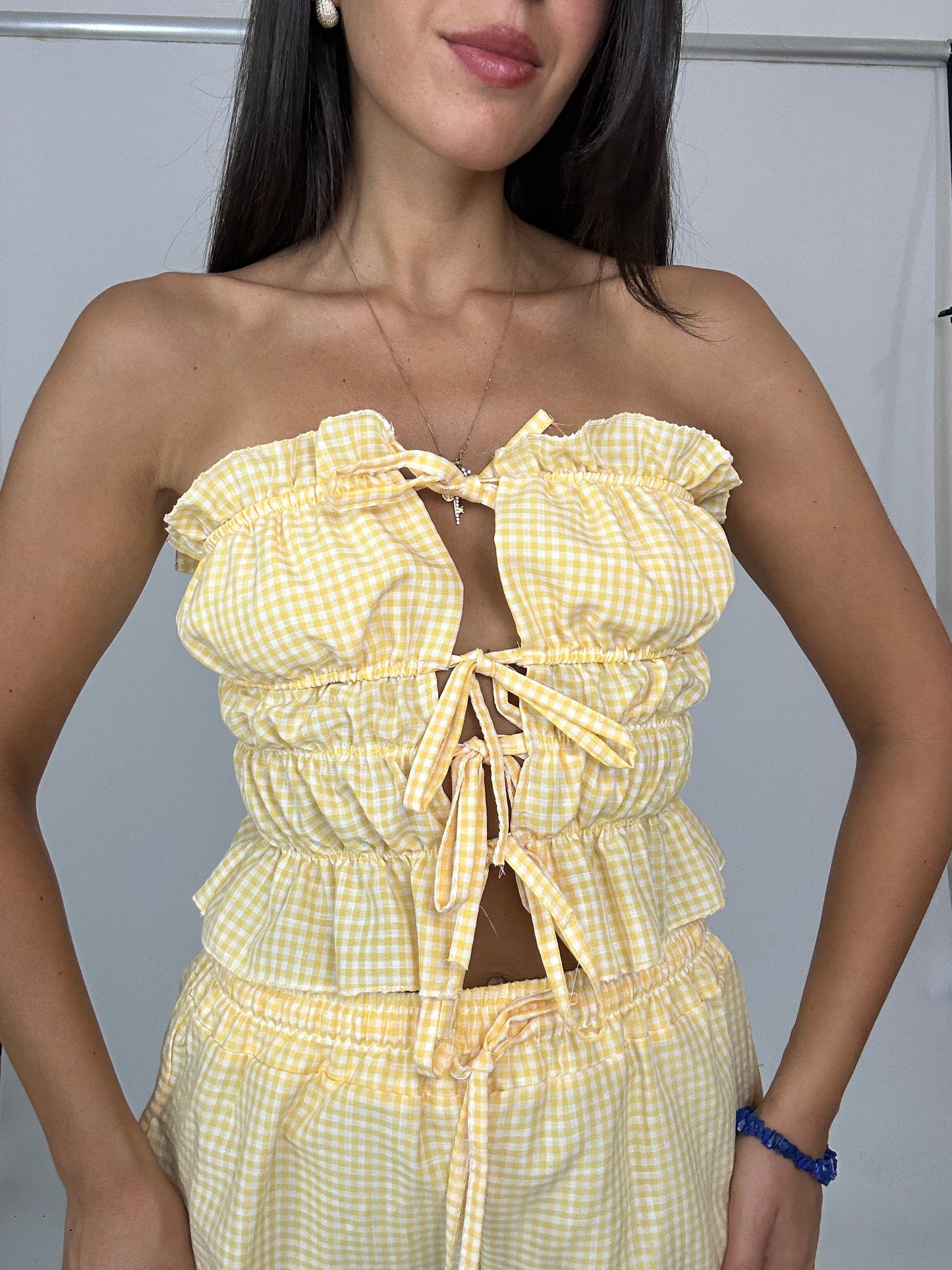 Coordinato giallo quadretti