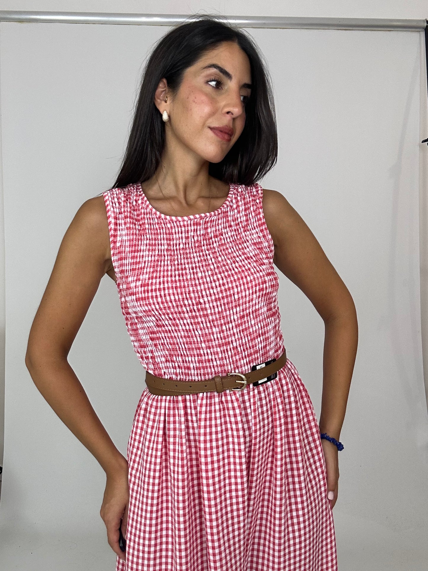 Vestito quadretti rosso