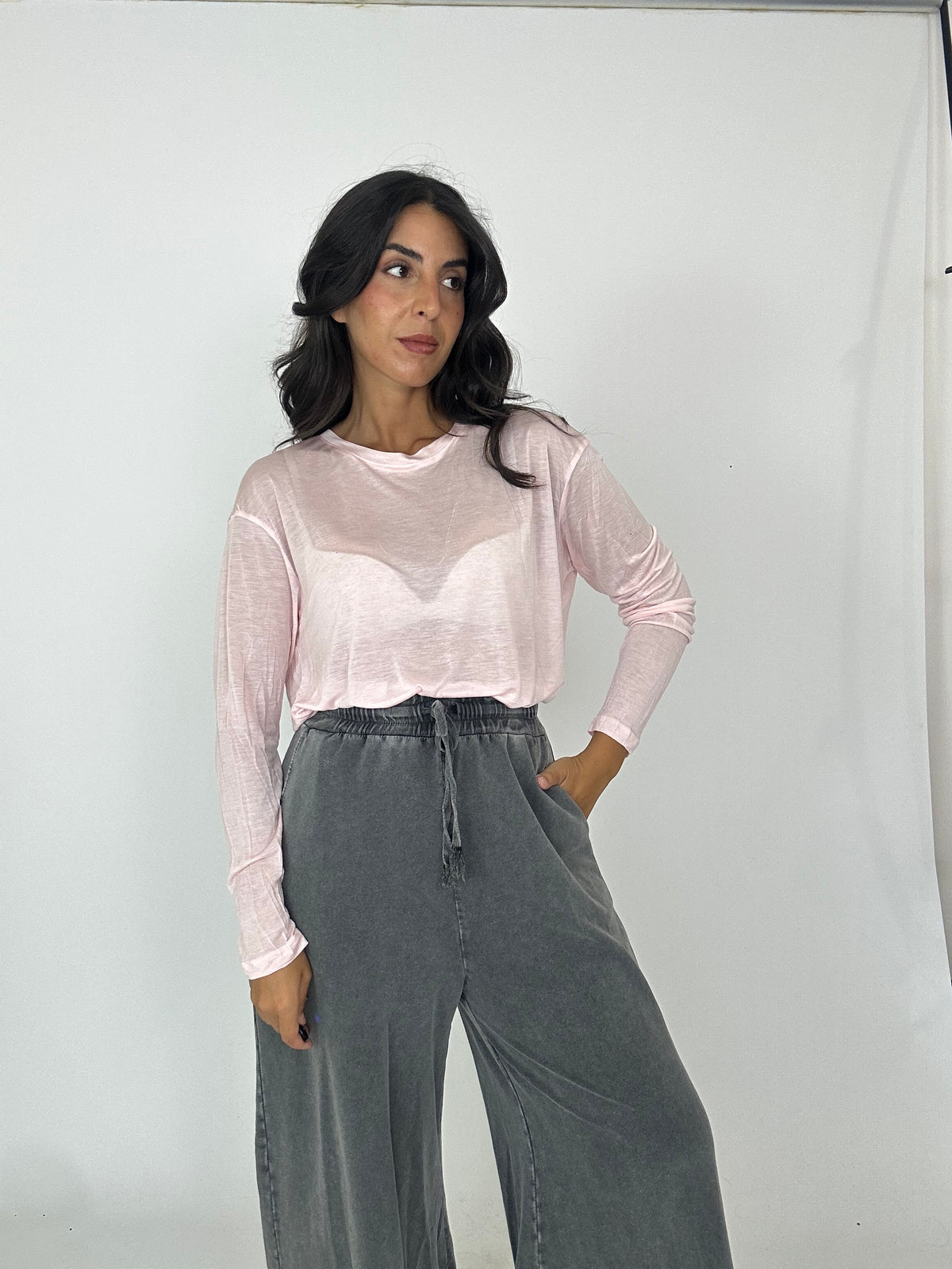 Maglia velata rosa
