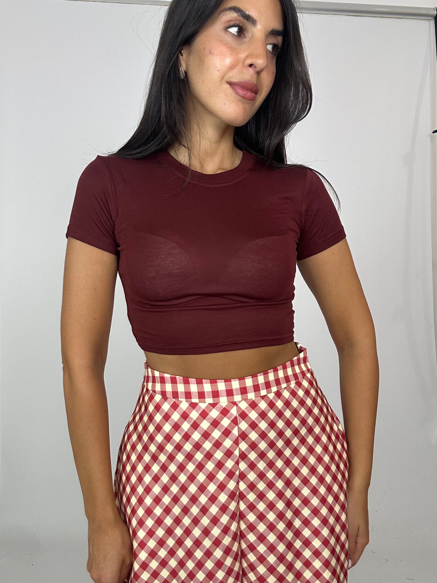Maglia velata vinaccio