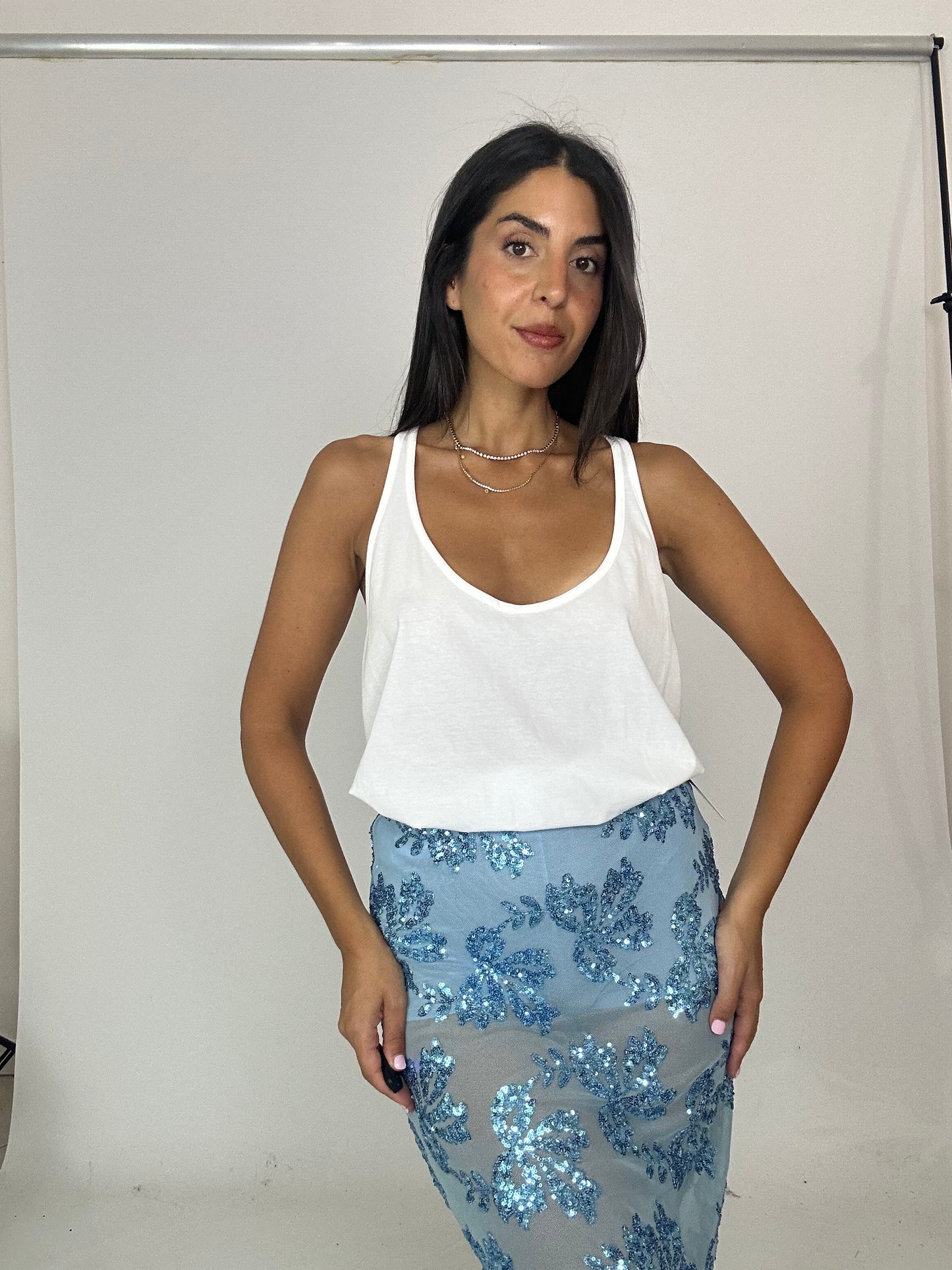 Canotta bianca ampia