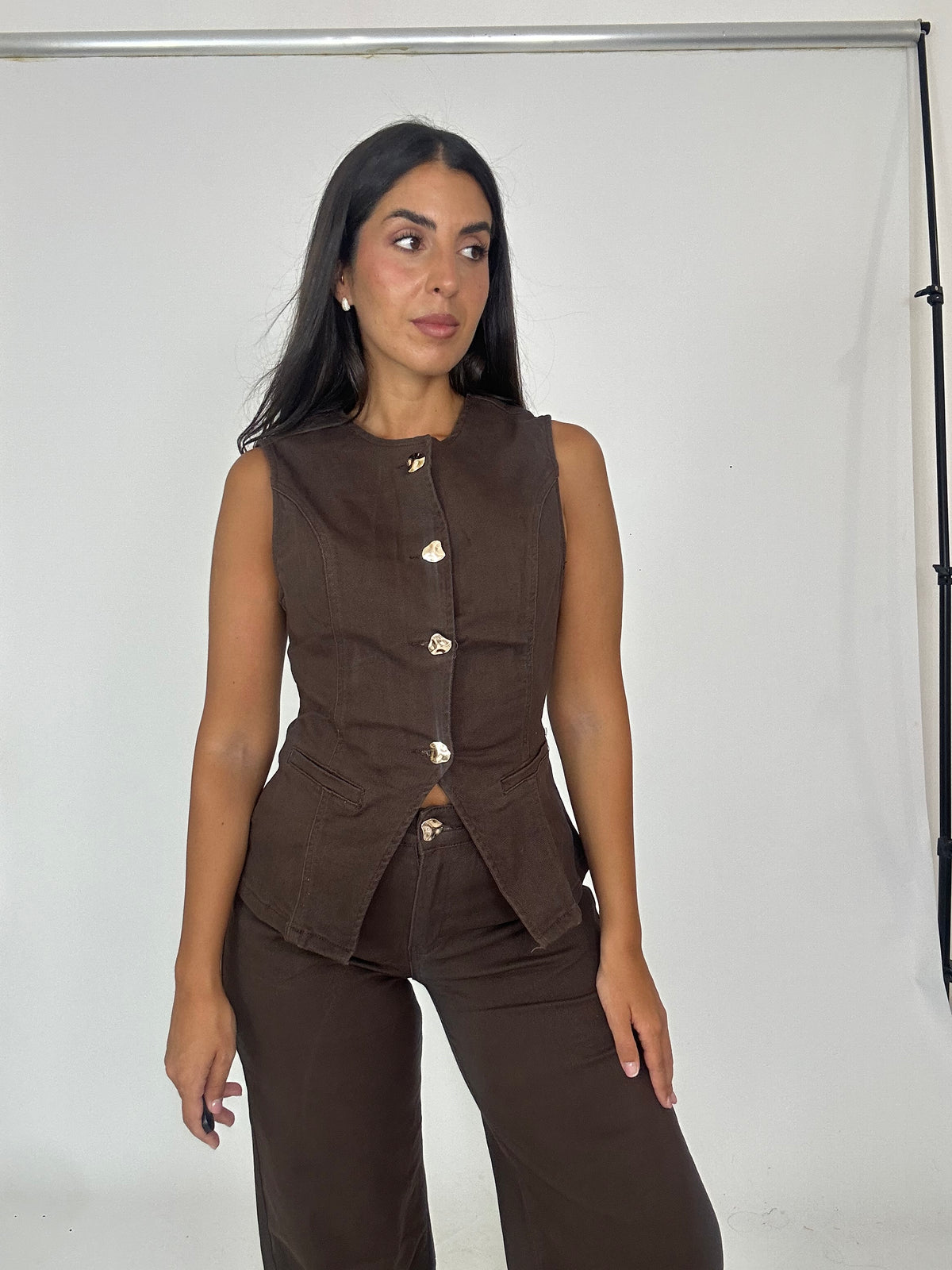 Coordinato Denim marrone