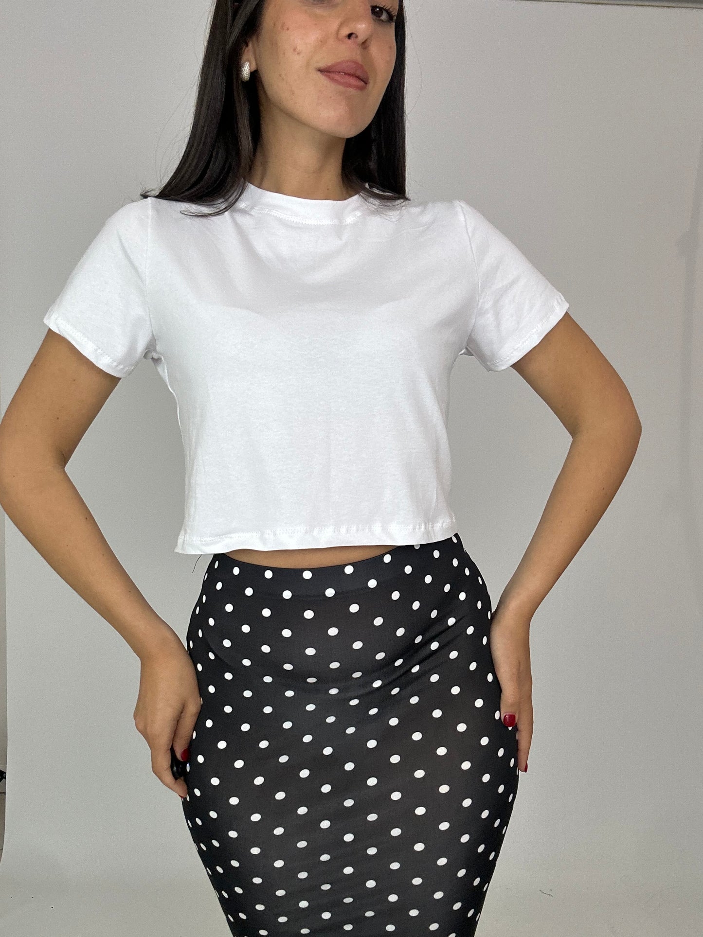 T-shirt Crop bianca
