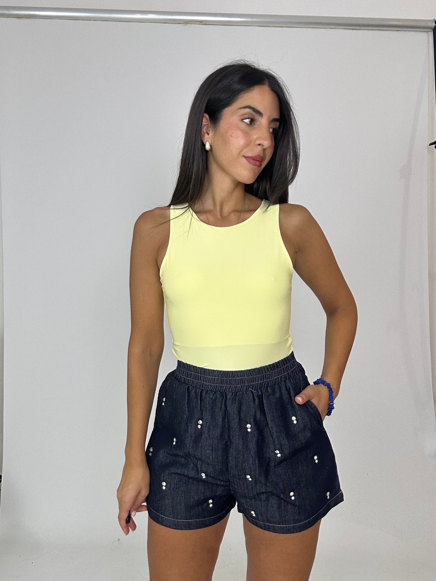 Coordinato Denim con camicia e strass