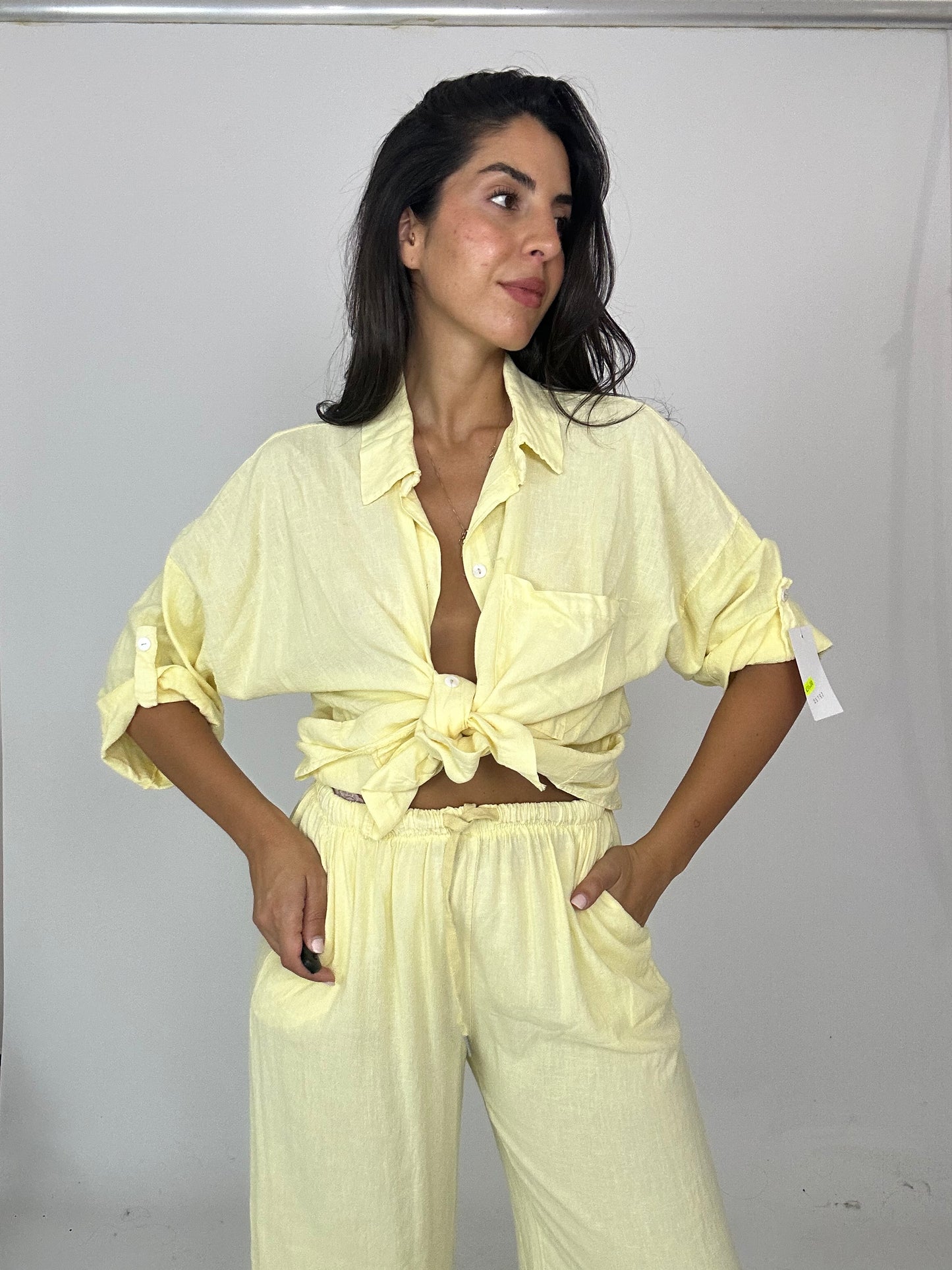 Coordinato giallo 50% lino