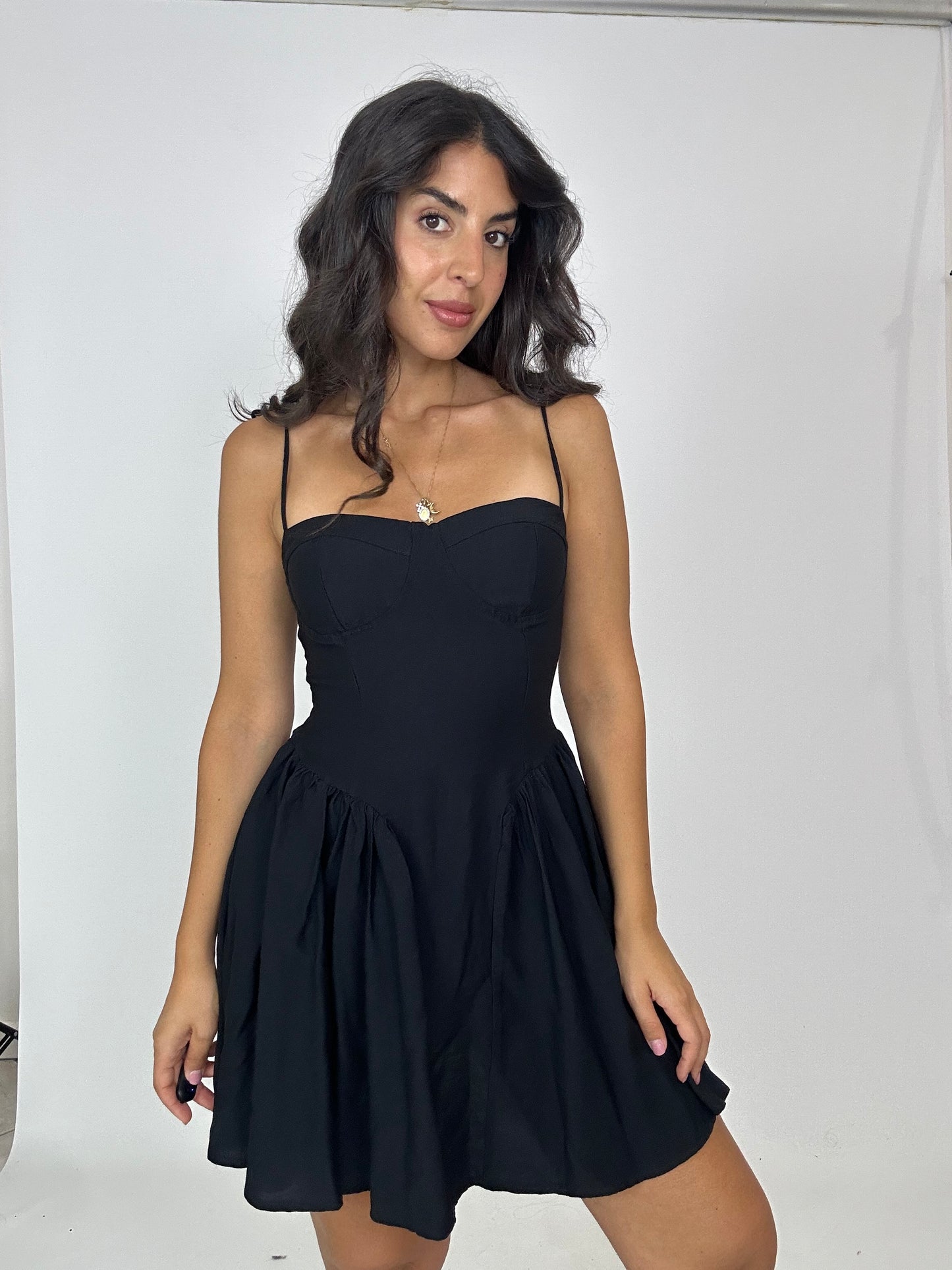 Abitino corto nero in cotone