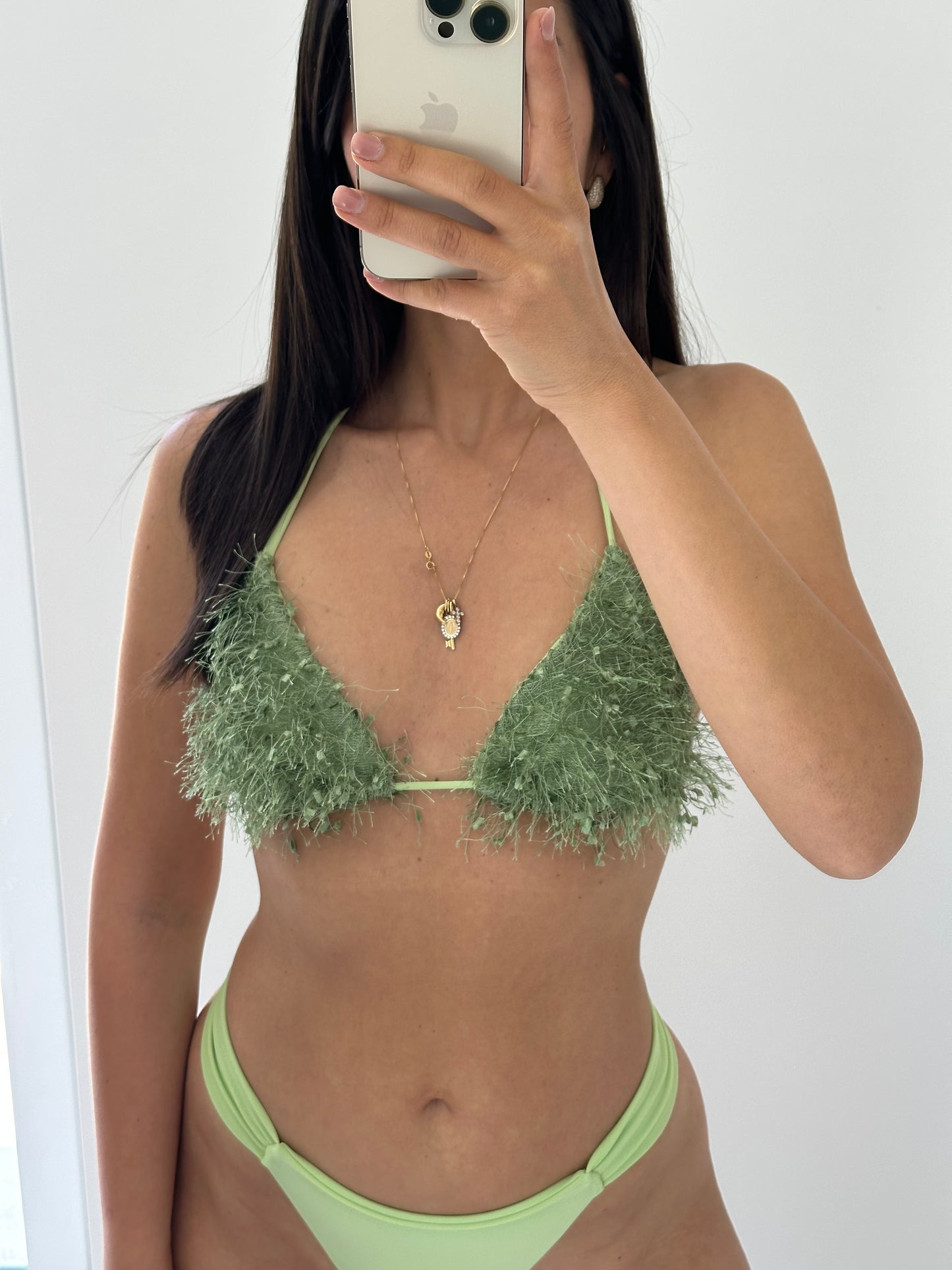 Bikini piumetta verde