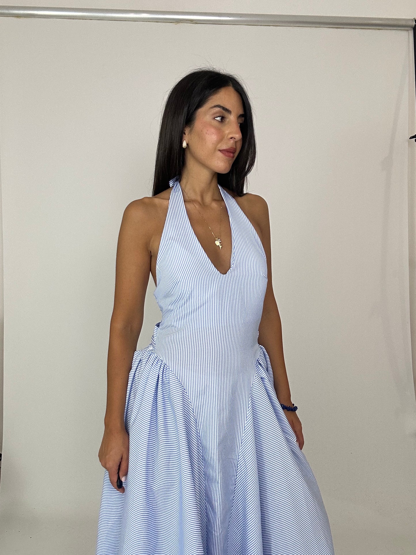 Abito quadretti azzurro