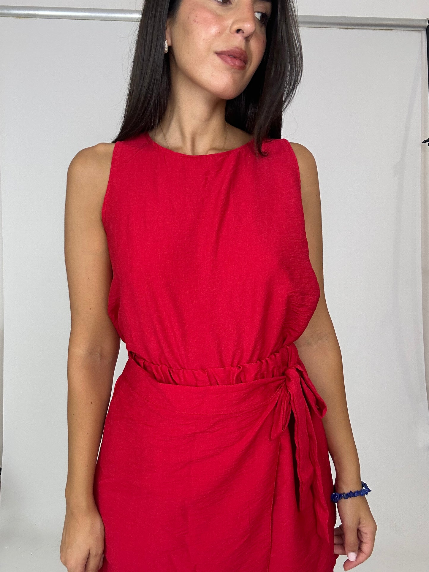 Coordinato corto rosso leggero