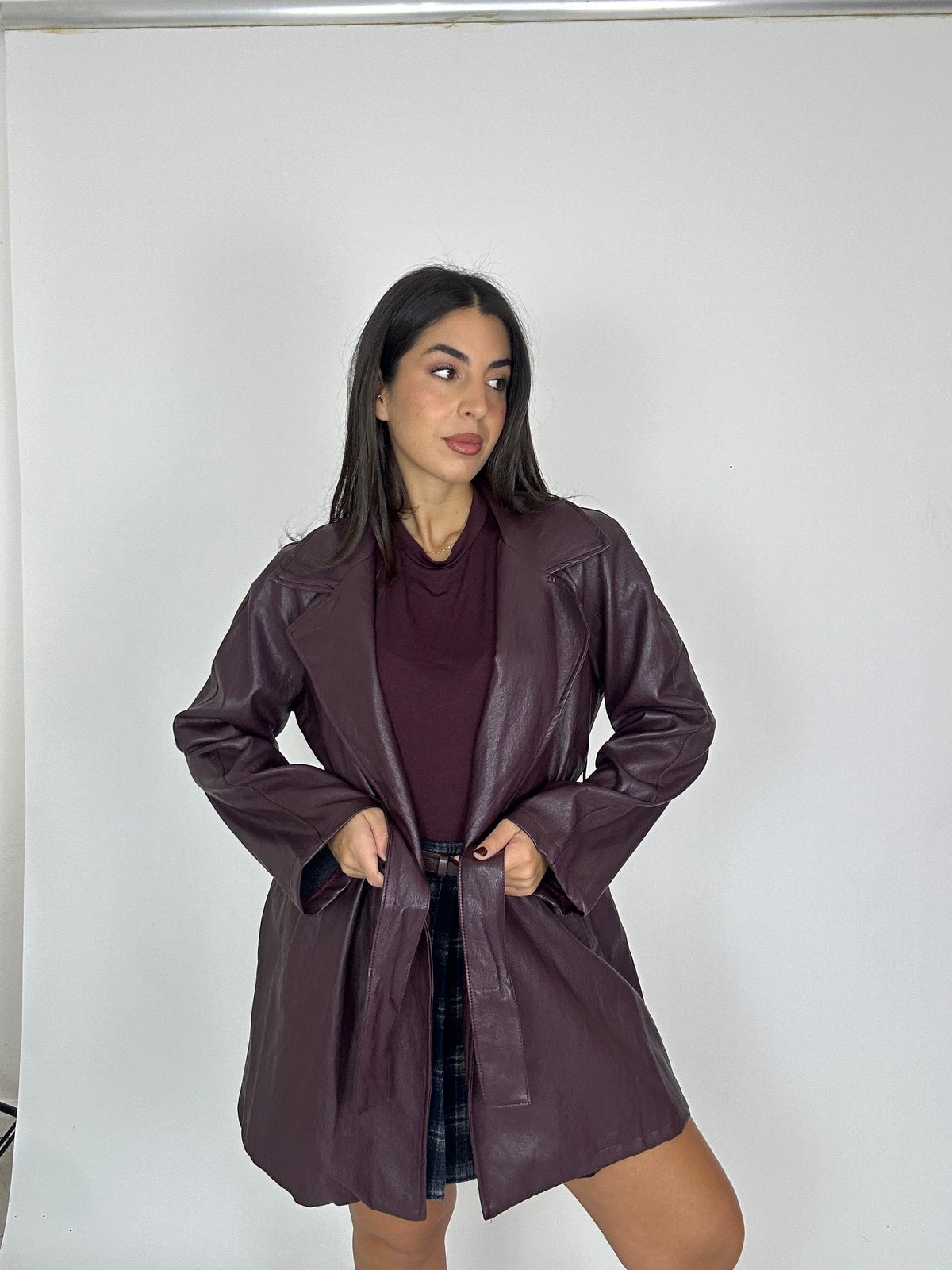 Trench eco pelle Wine