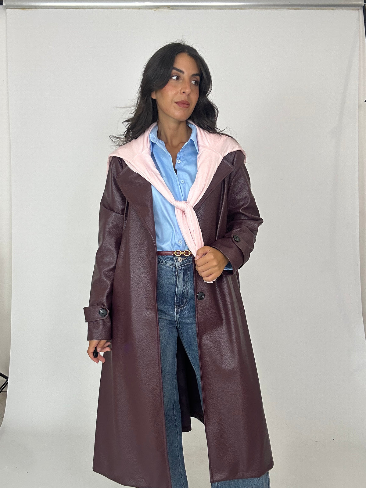 Trench eco pelle vinaccio