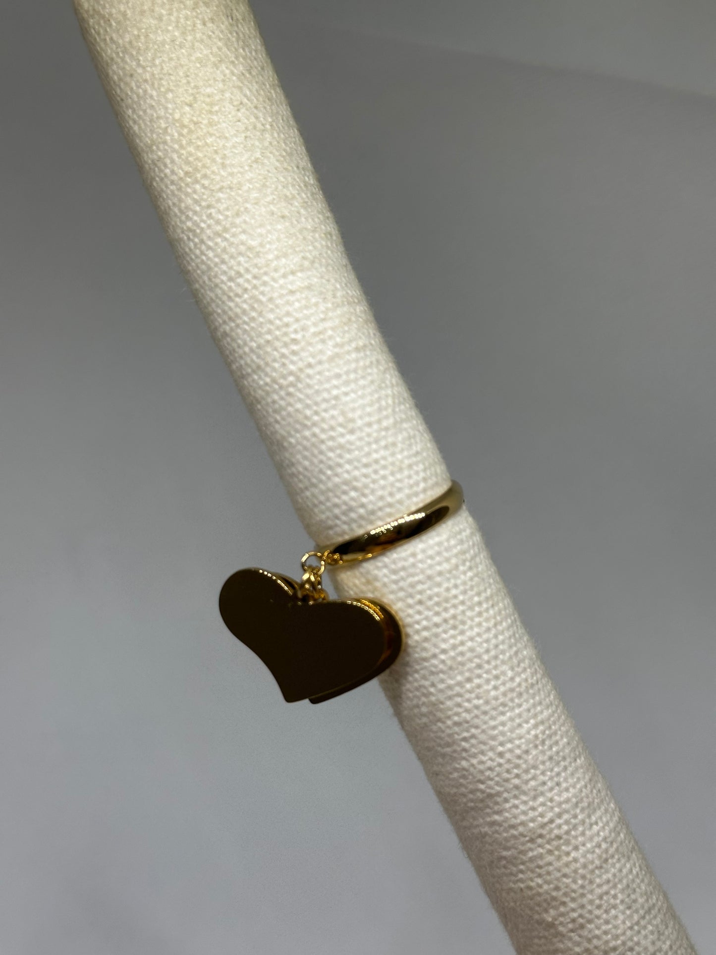 Anello ciondoli cuore regolabile