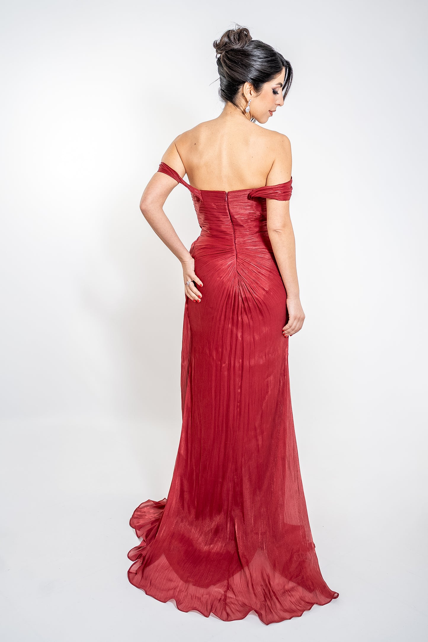 Abito Rosso Elegante Lungo Drappeggiato – Birthday Collection