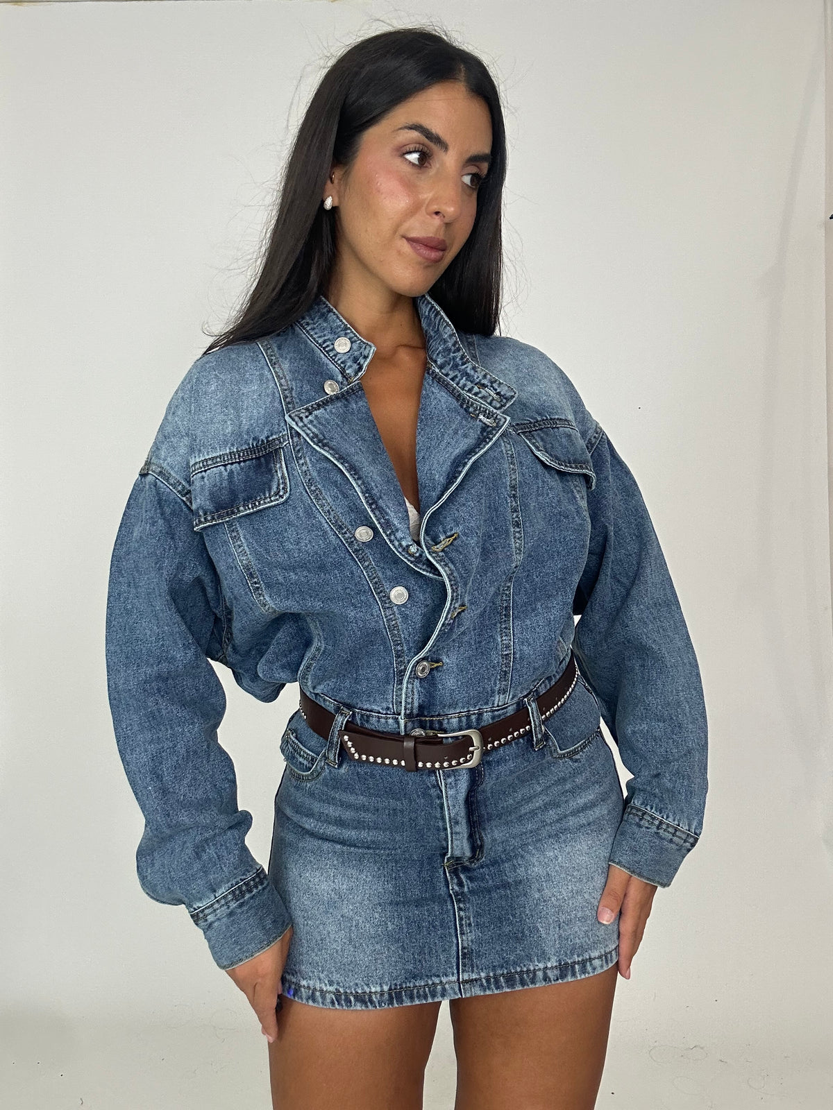 Abitino in denim con cintura