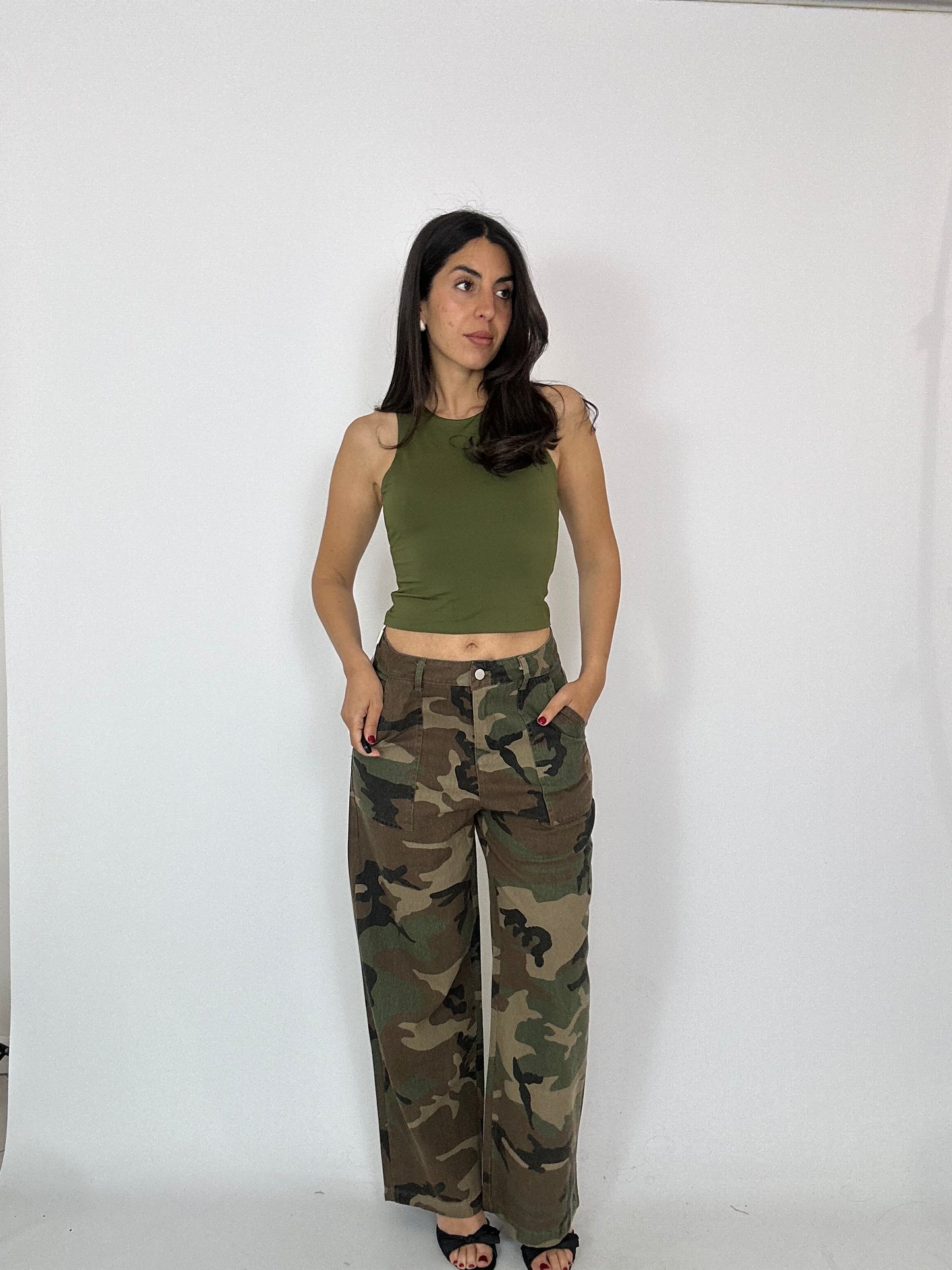 Canotta verde azaka
