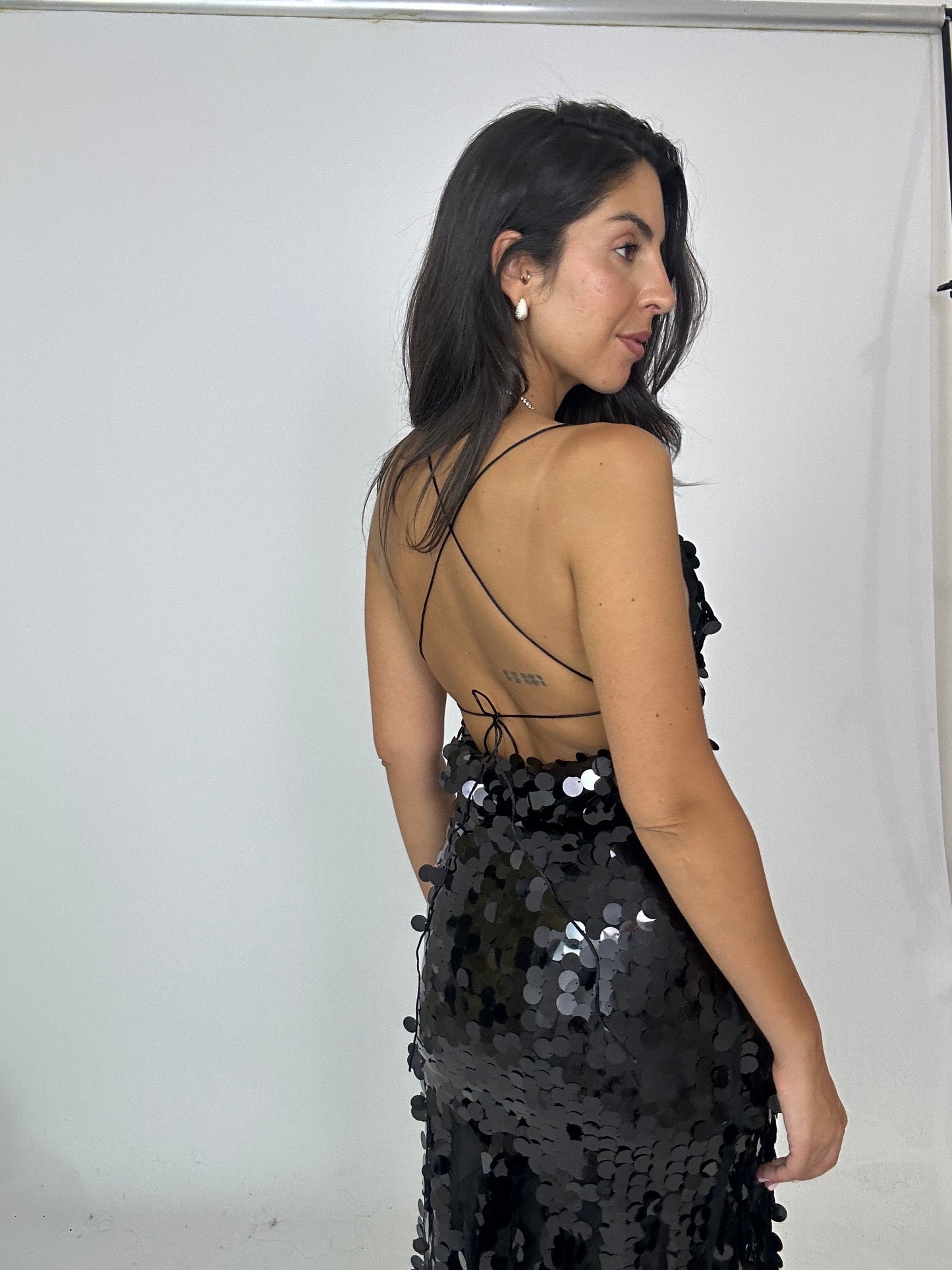 Abito paillettes nero