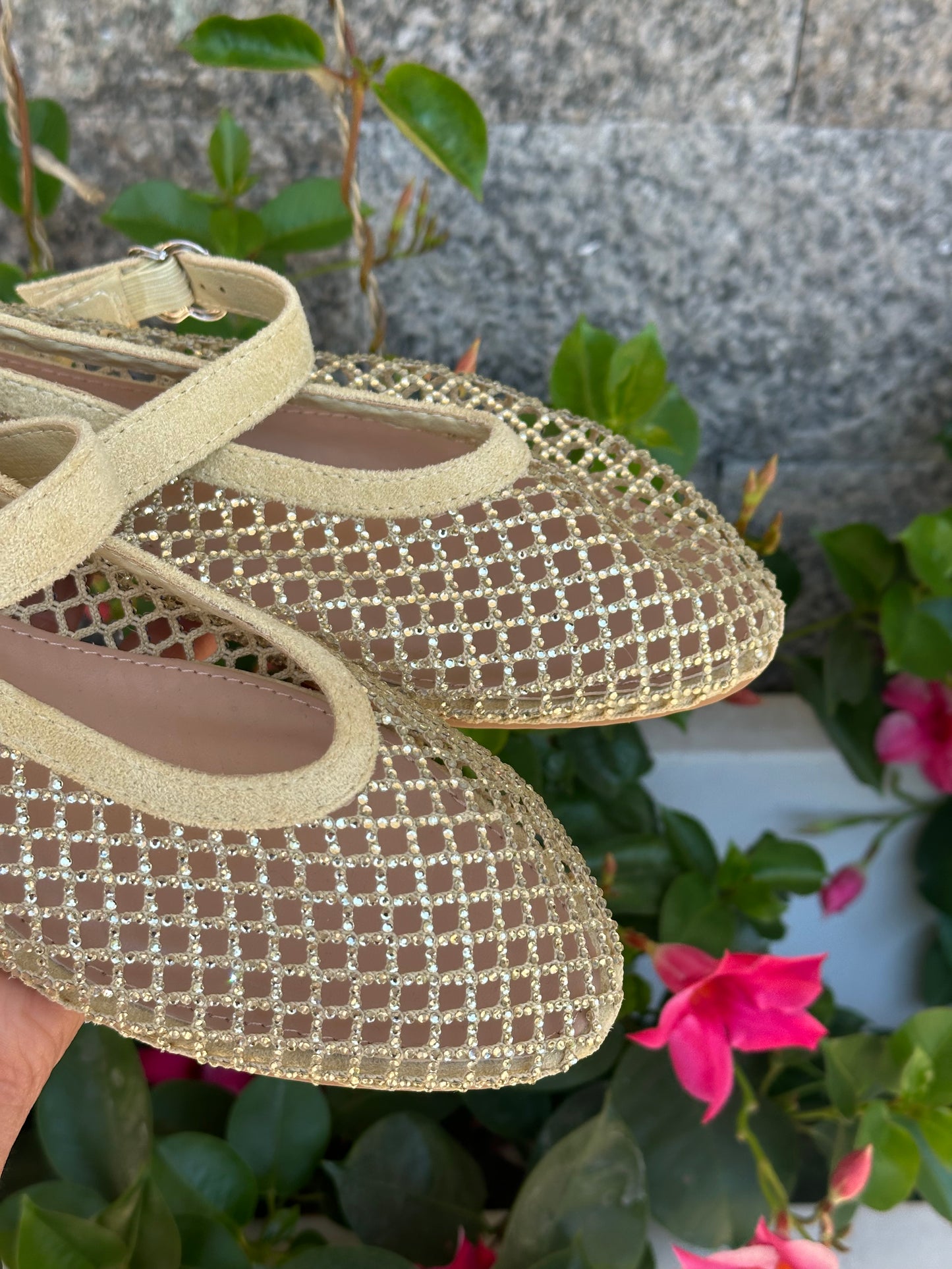 Ballerine brillantinate gialle
