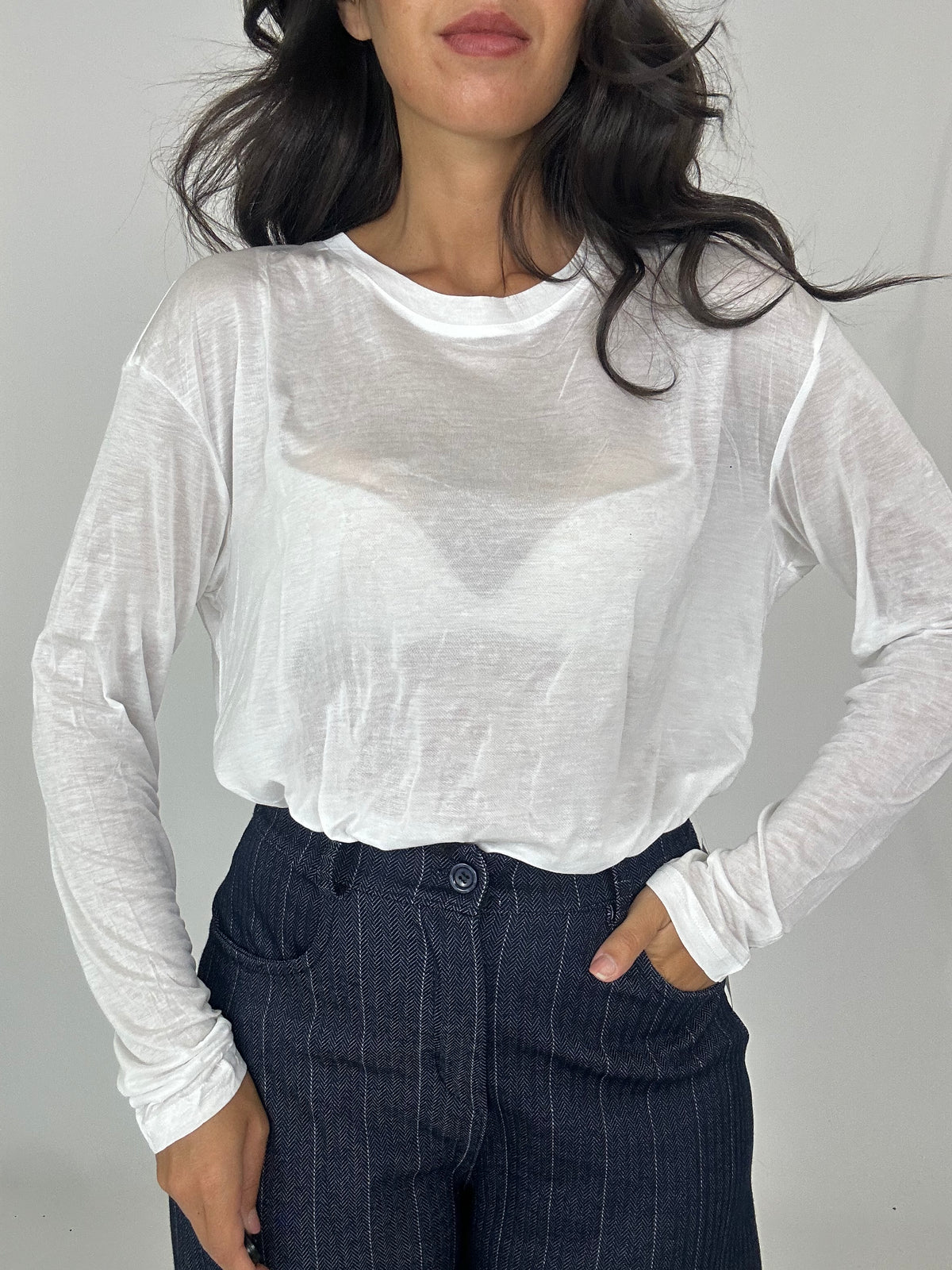 Maglia velata bianca