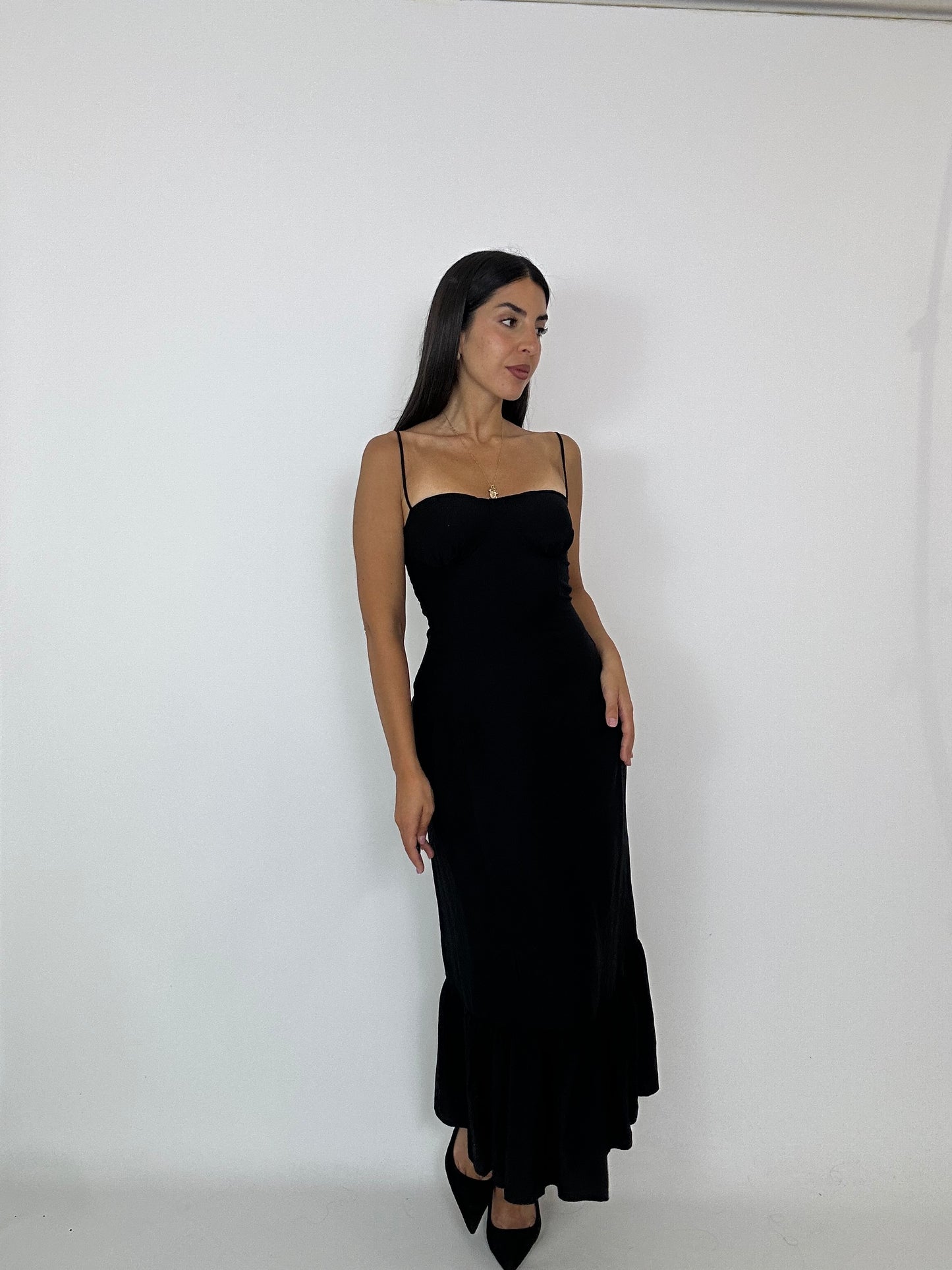 Abito nero in cotone leggero