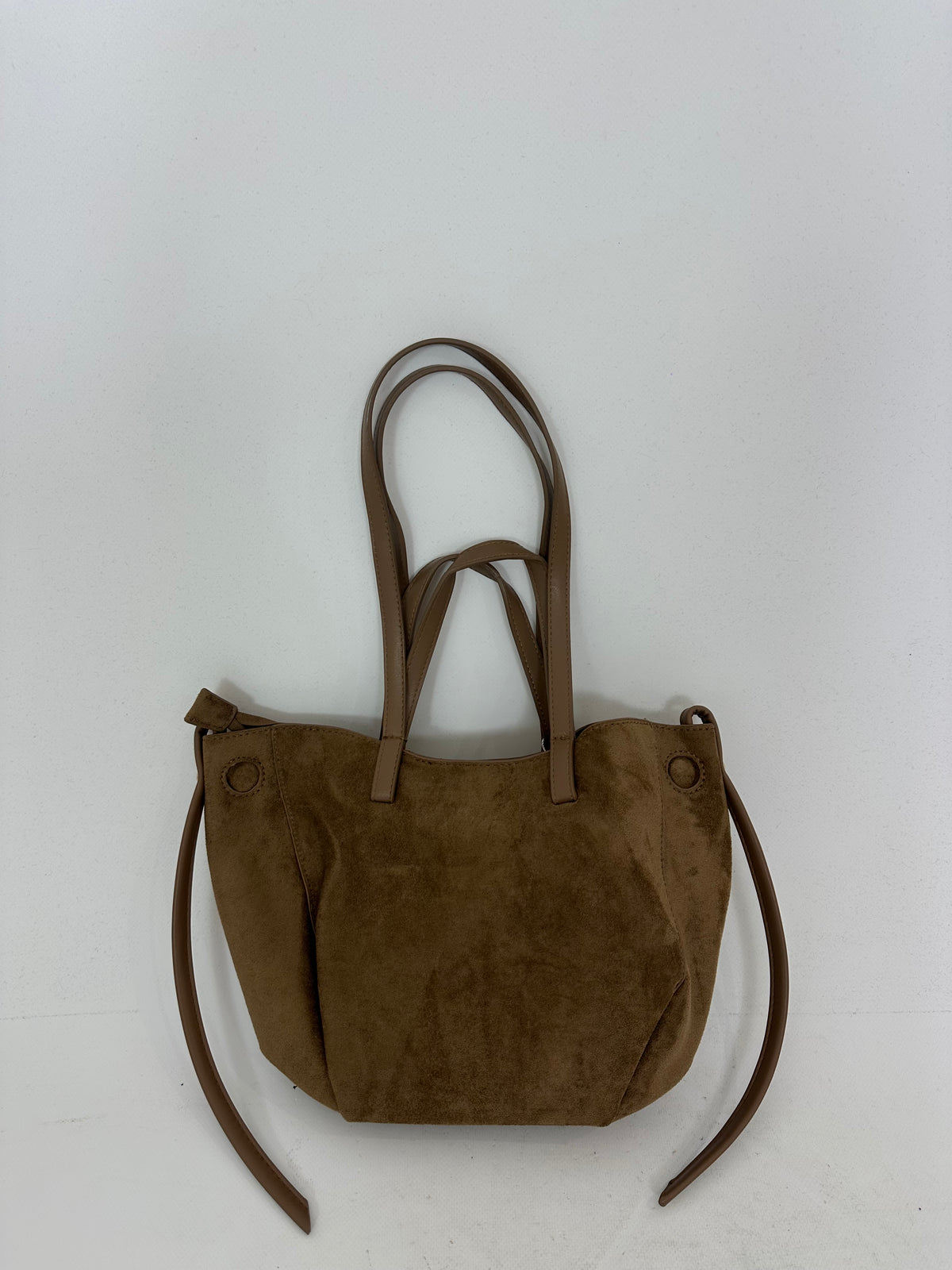 Borsa scamosciata due manici più tracolla
