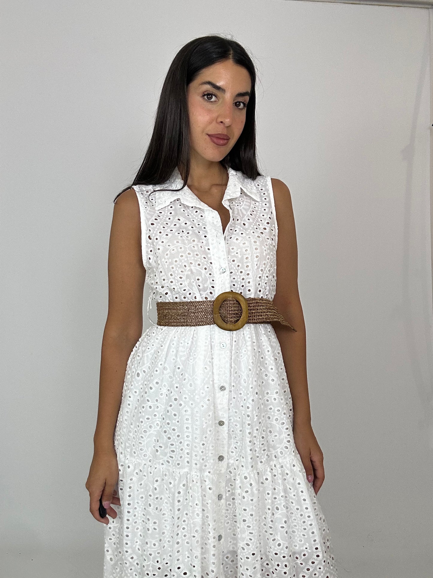 Abito camicia Midi in pizzo San gallo