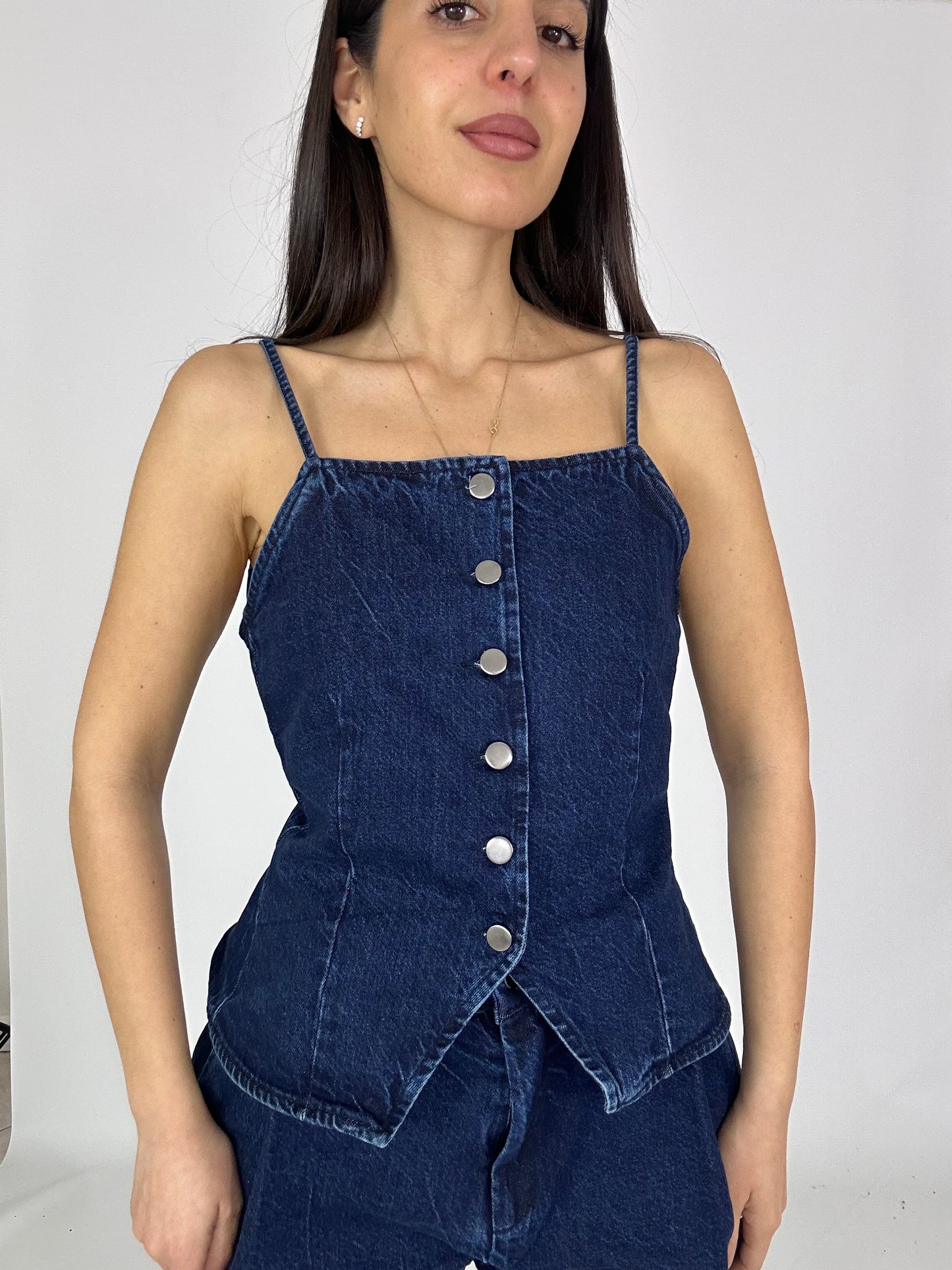 Top in denim lumina