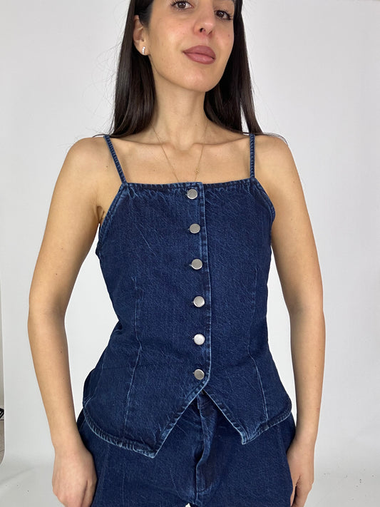 Top in denim lumina