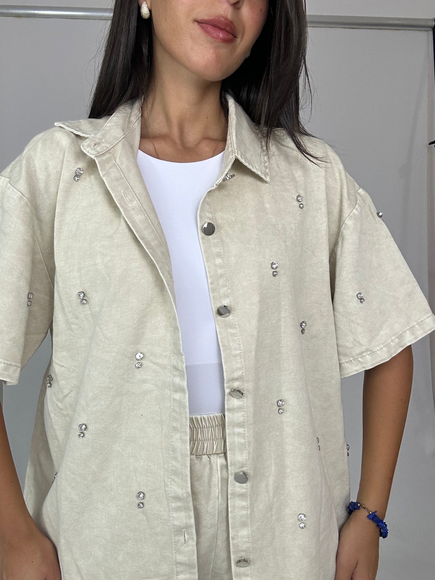 Coordinato beige in denim