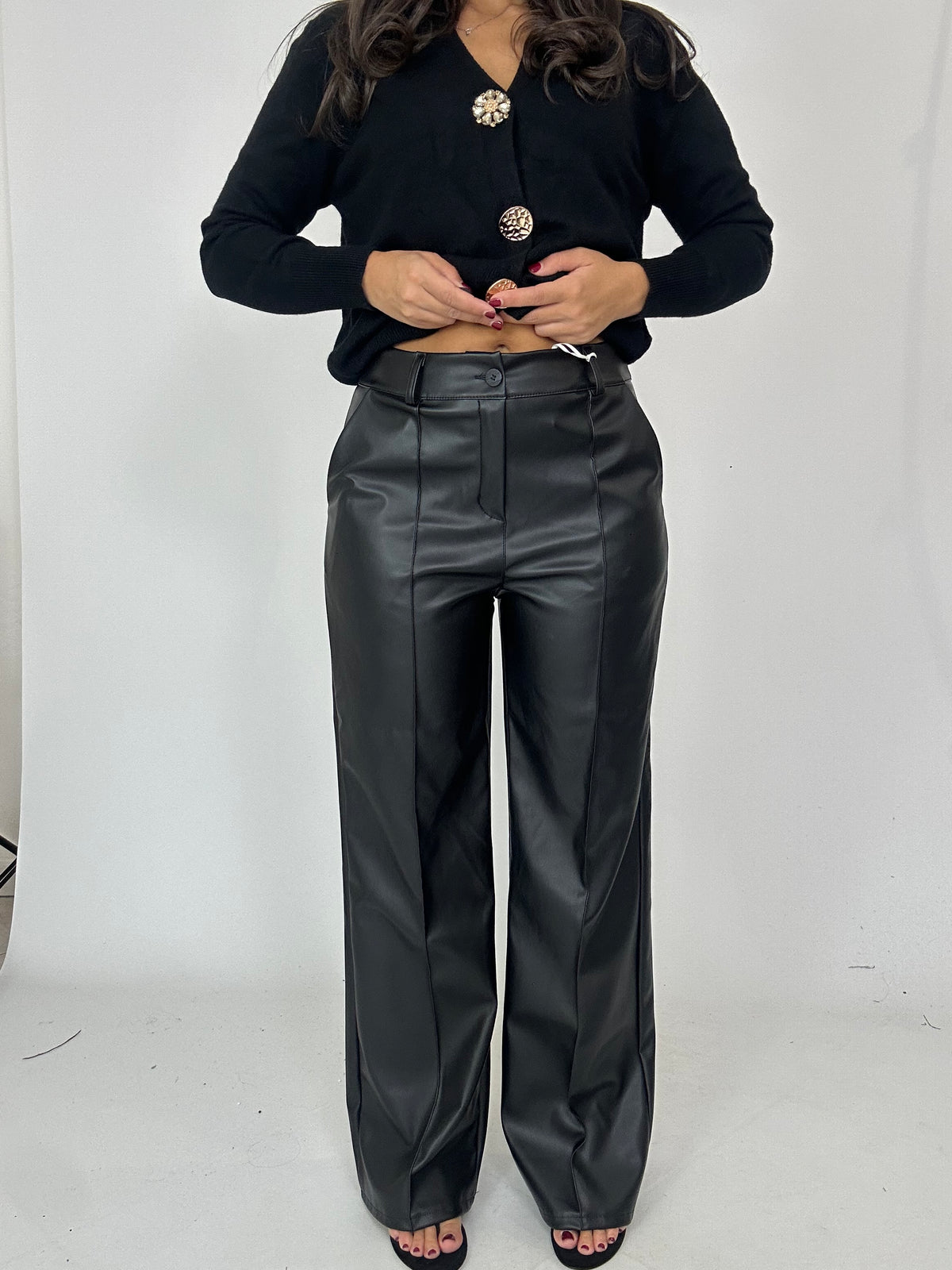 Pantalone eco pelle nero