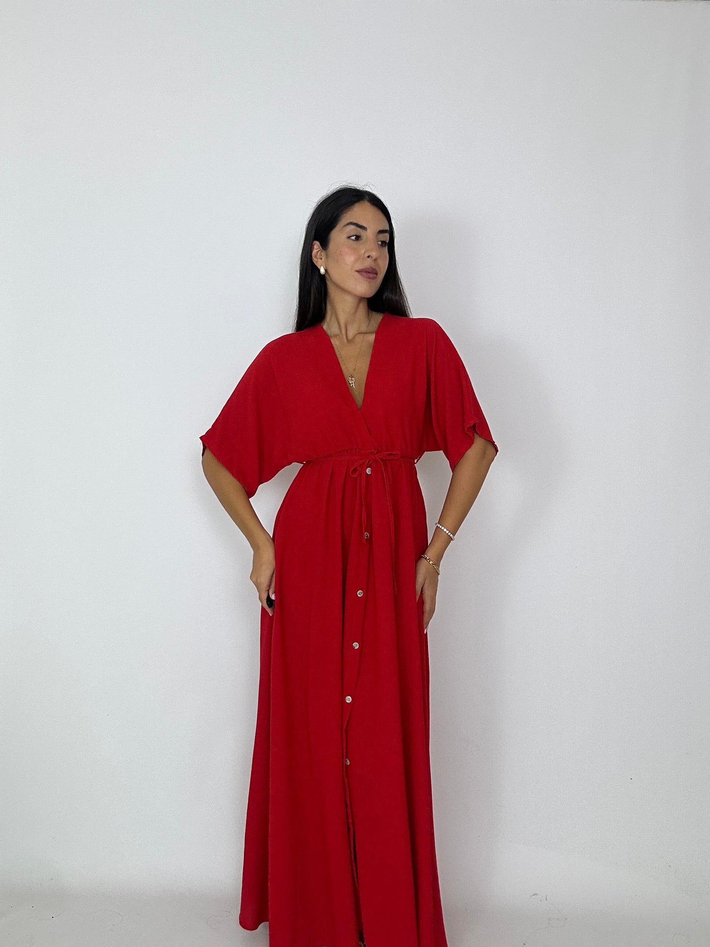 Vestito rosso con manica