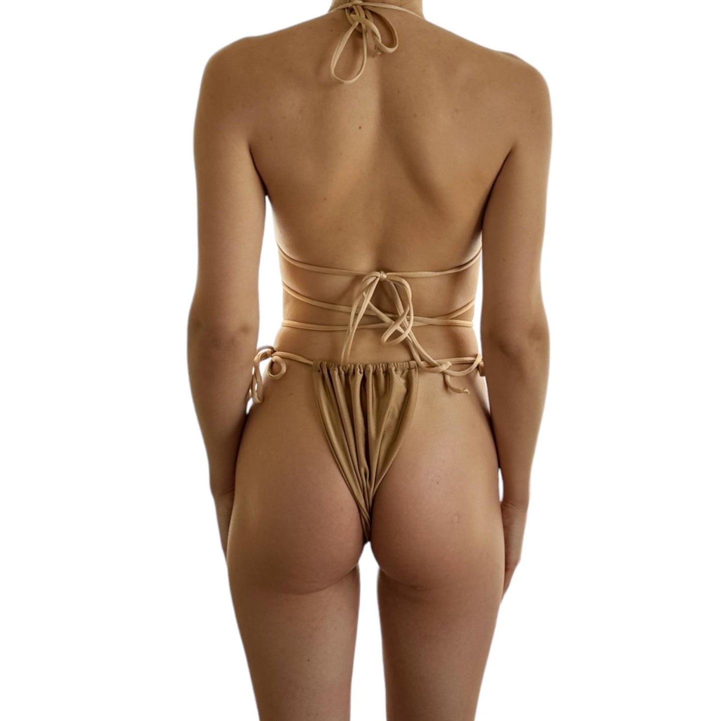 Bikini con lacci cappuccino