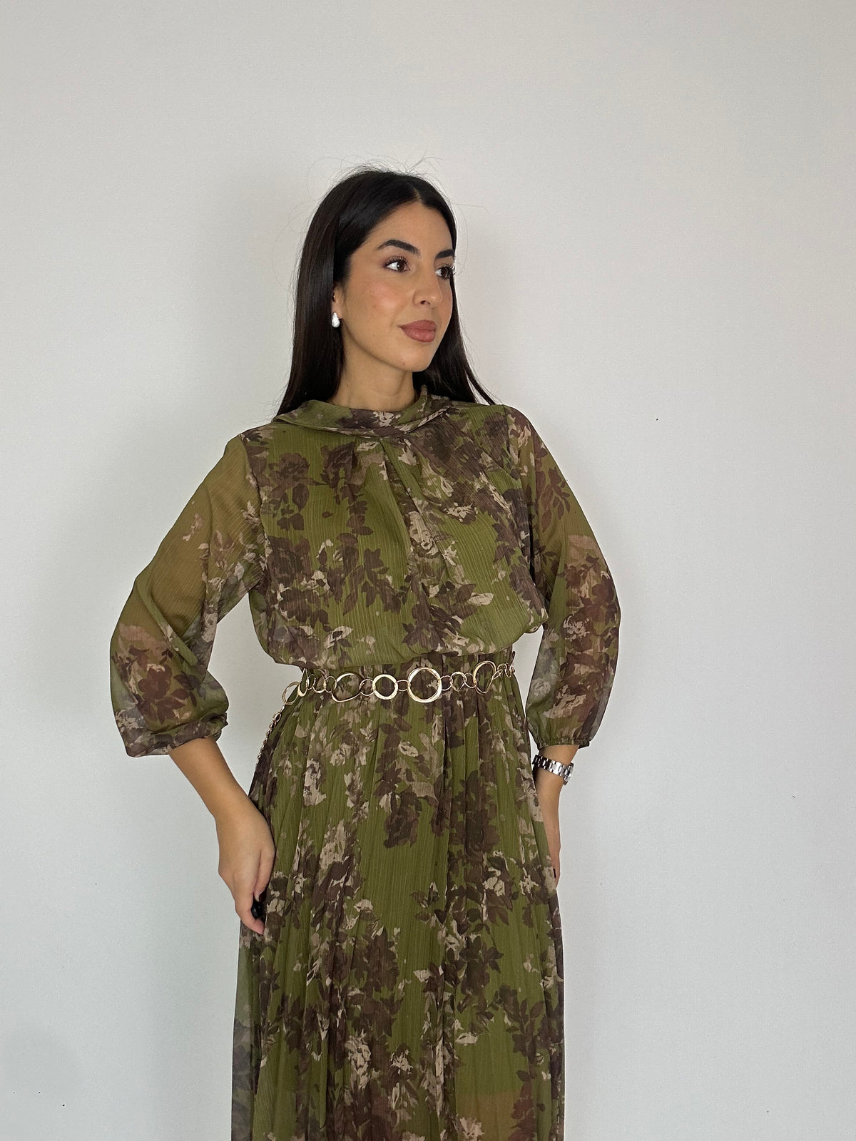 Abito verde fantasia