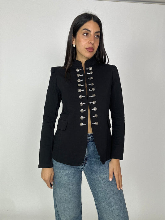 Blazer nero in cotone Napoleone