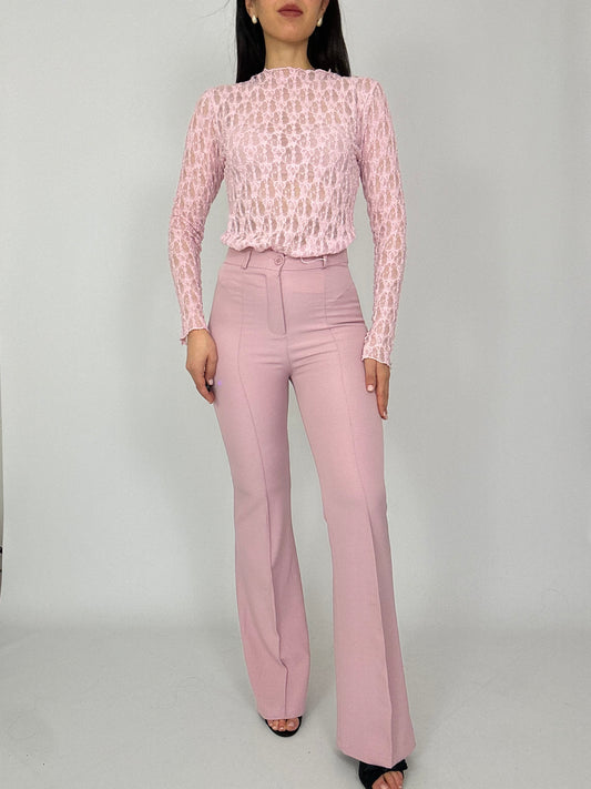 Pantalone rosa a zampa