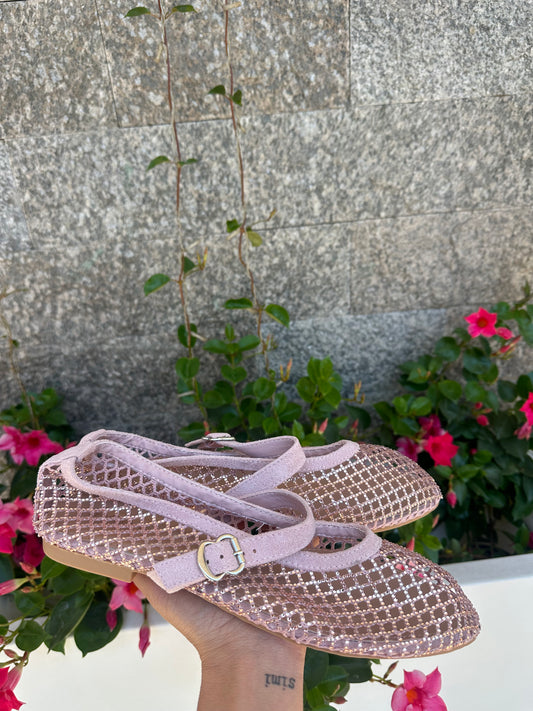 Ballerine rosa brillantinate