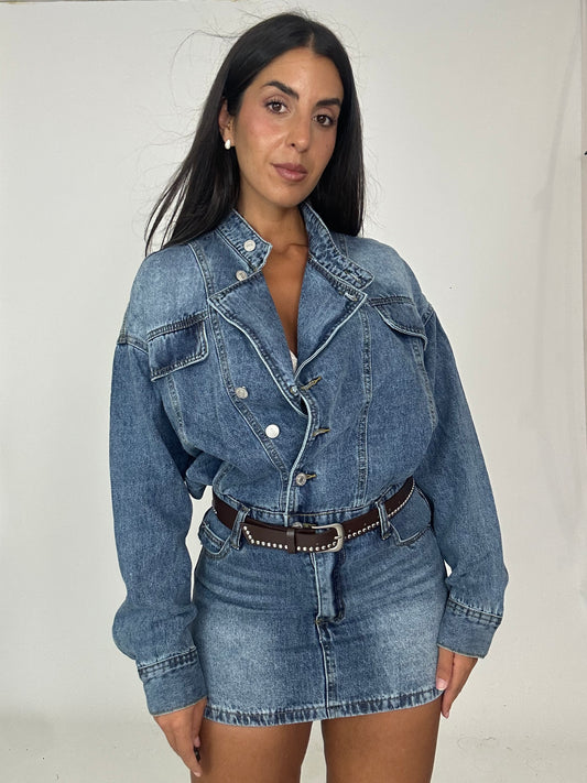 Abitino in denim con cintura
