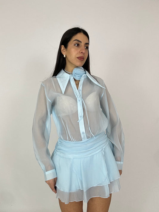 Abitino velato azzurro