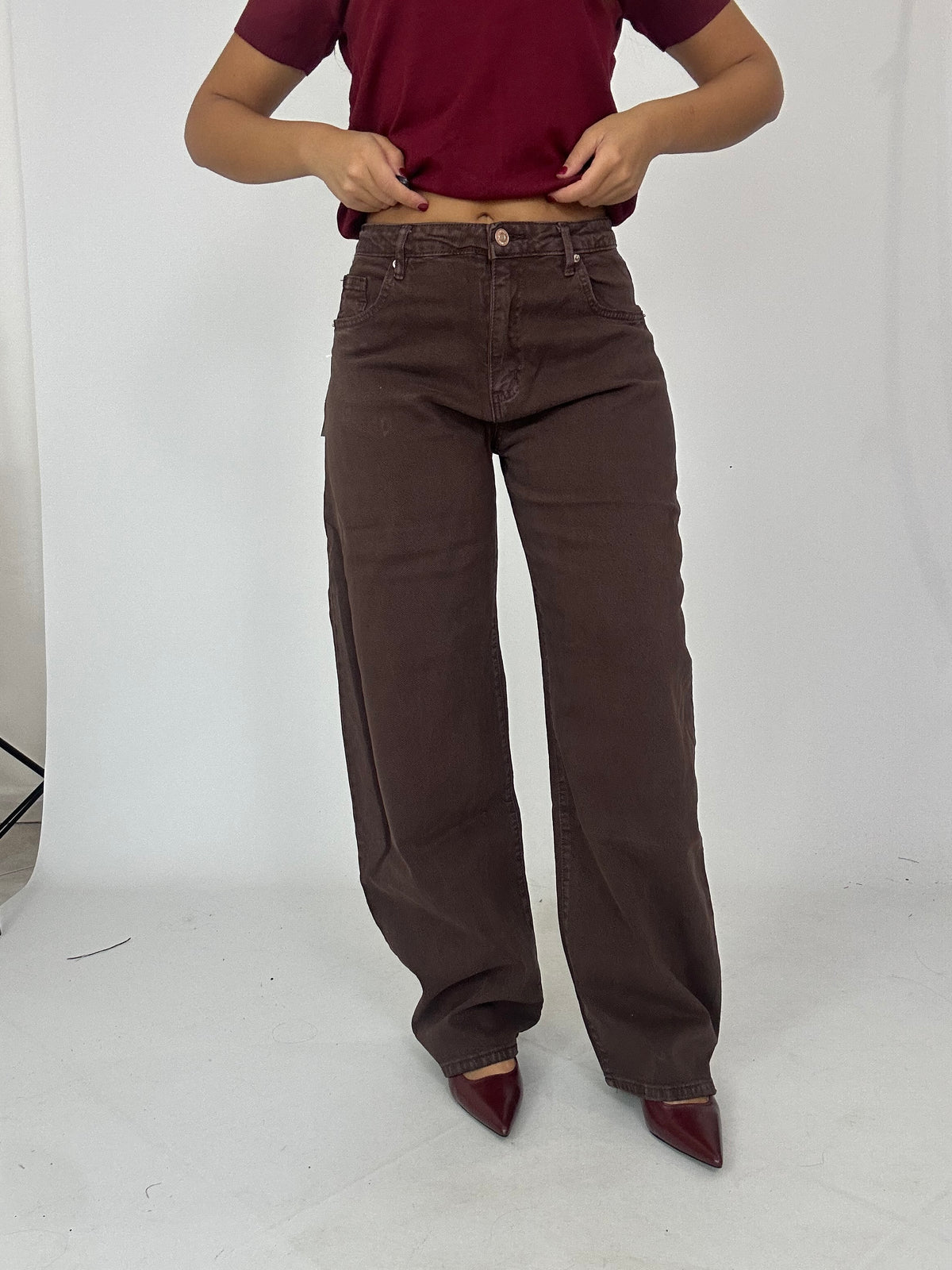 Jeans marrone balloon