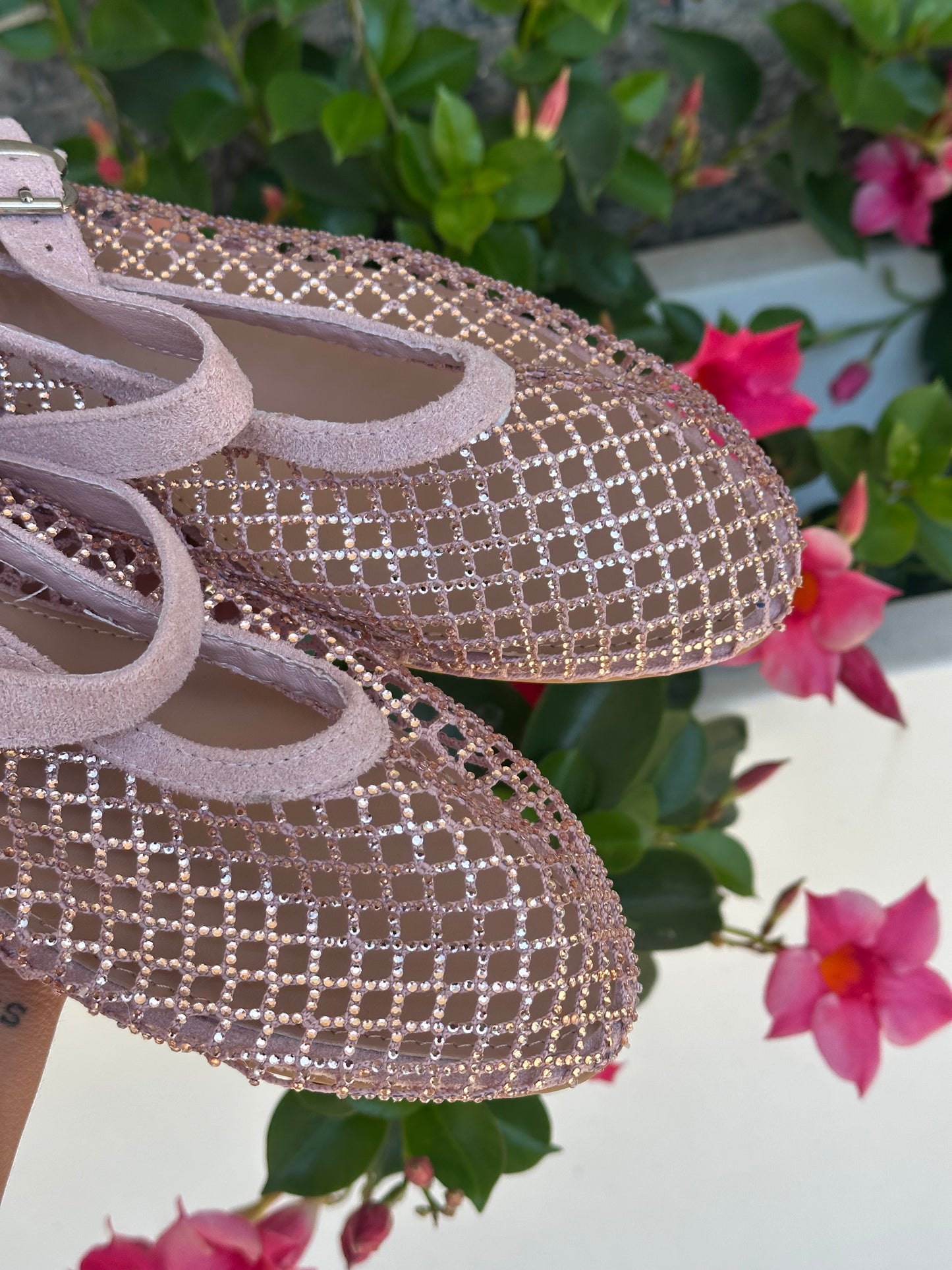 Ballerine rosa brillantinate