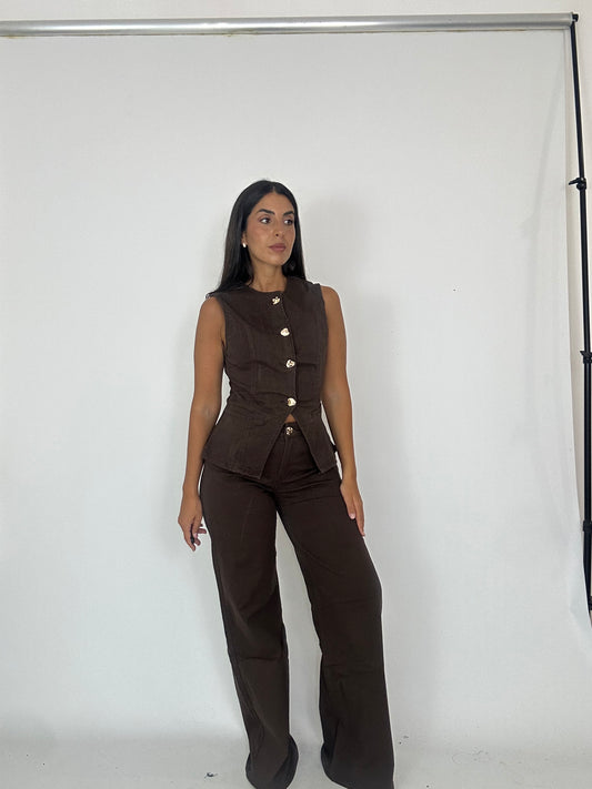 Coordinato Denim marrone