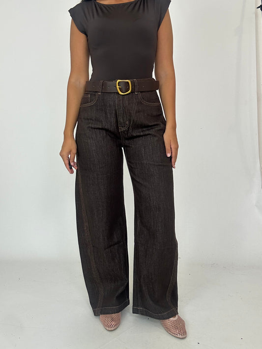 Jeans marrone WIDE leg