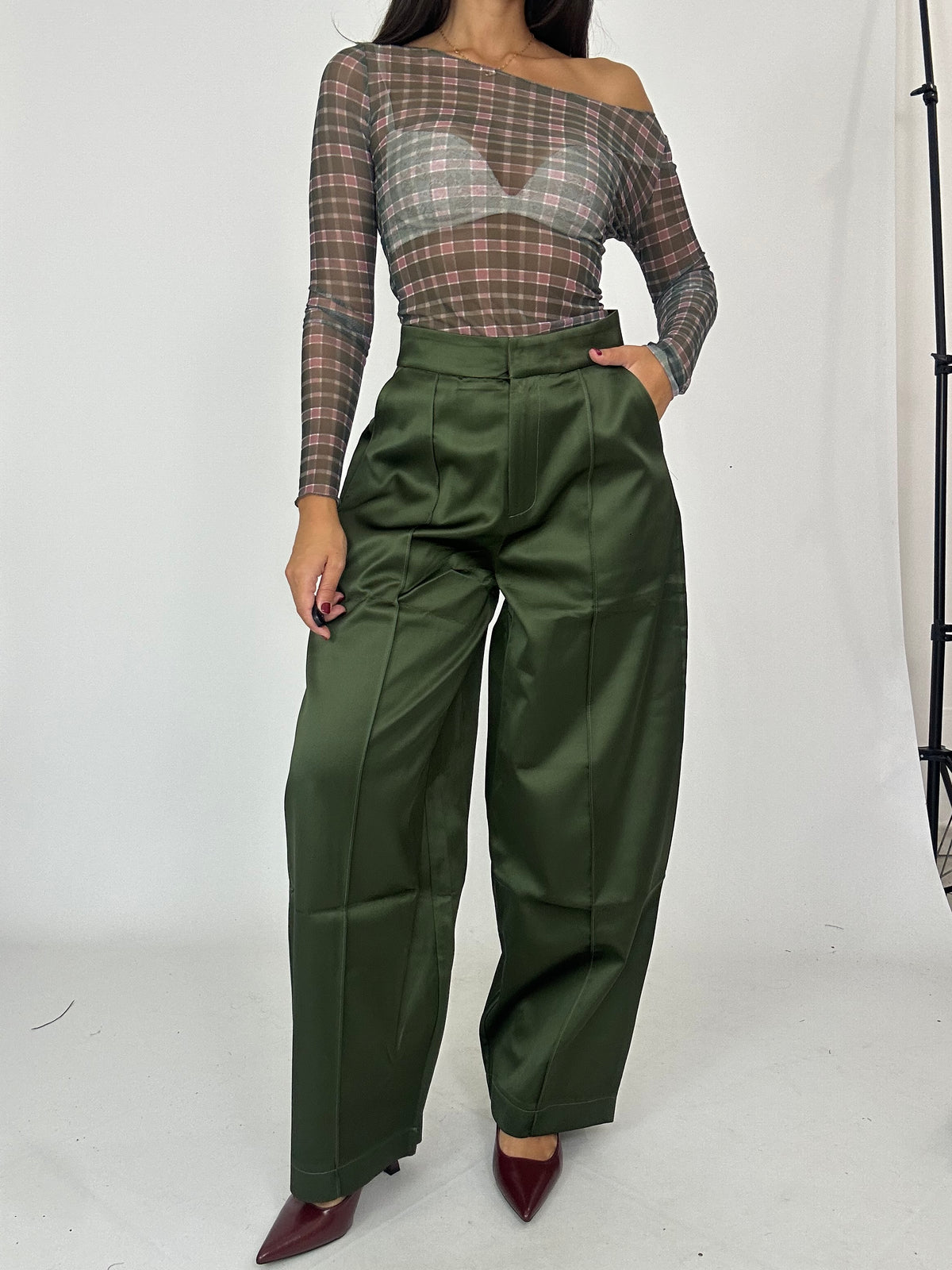 Pantalone balloon in raso