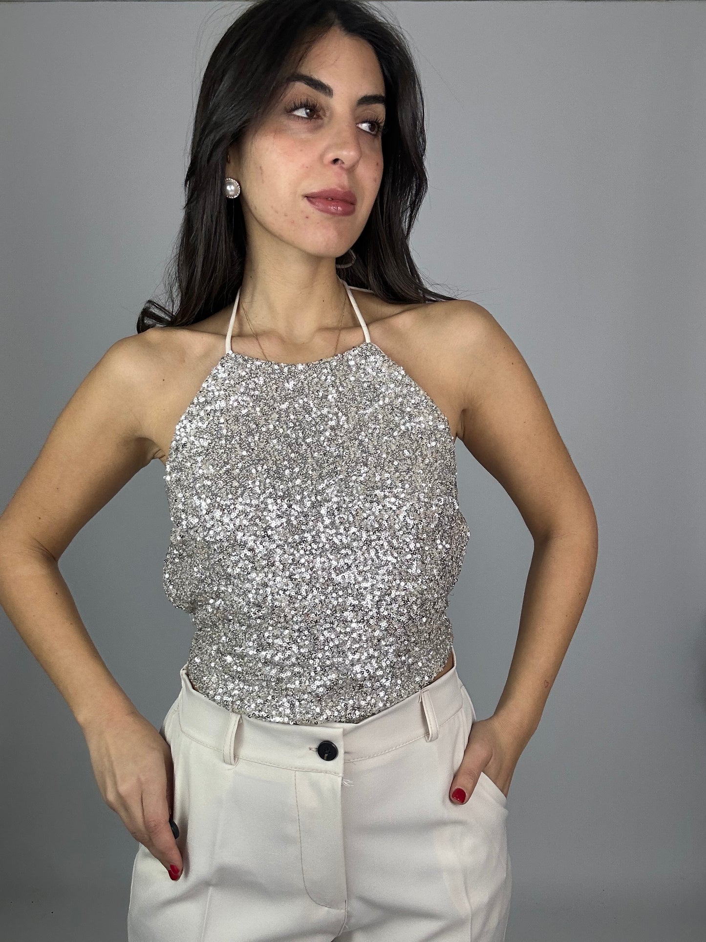 Top paillettes