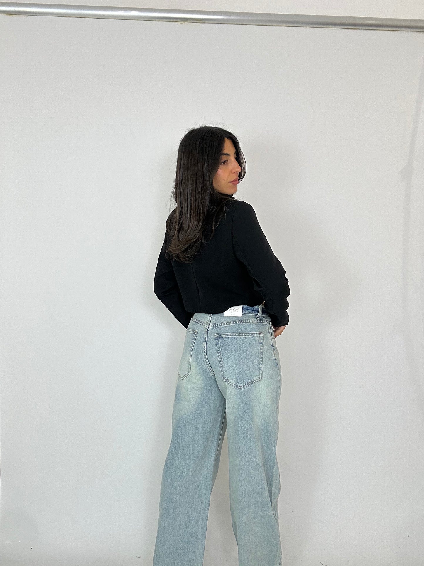 Jeans risvoltino in vita