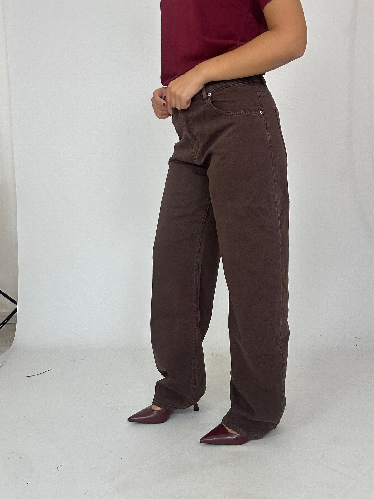 Jeans marrone balloon