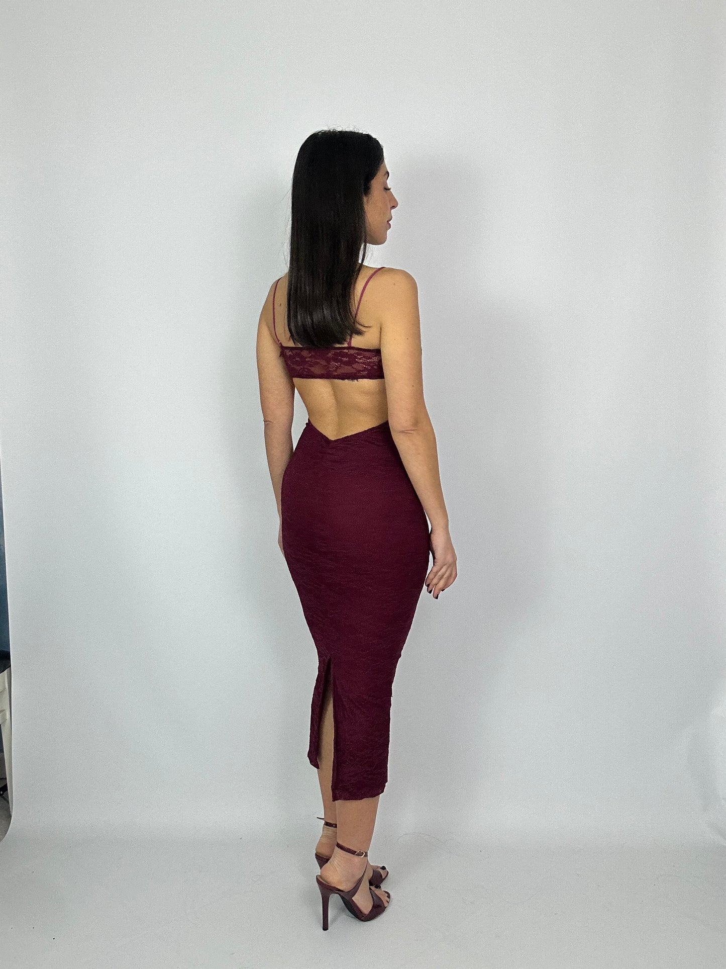 Abito midi in pizzo