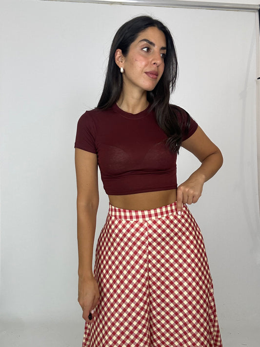 Maglia velata vinaccio