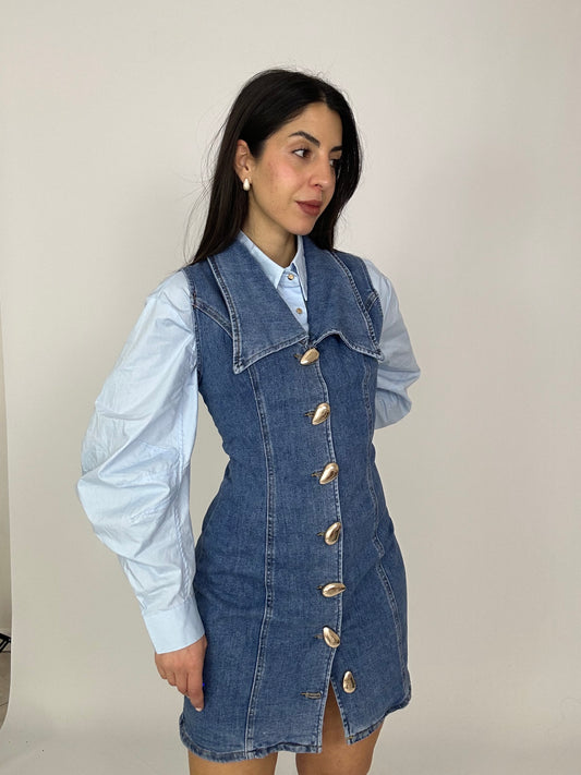 Abito Denim con bottoni particolari