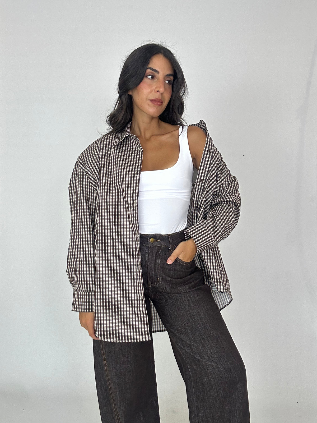 Camicia quadri spallina rinforzata